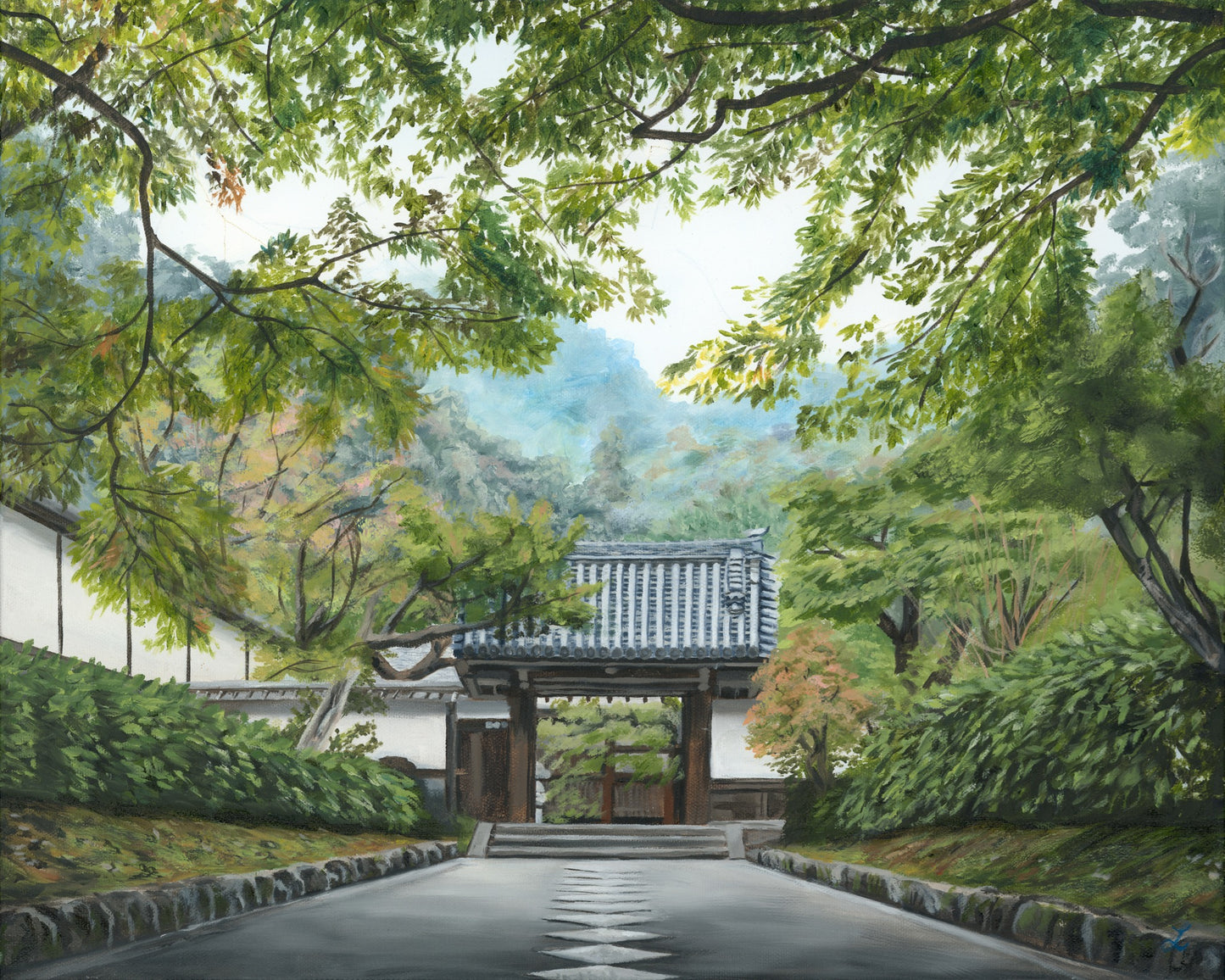 Giclée Print Signed by Laura Virgin "Kotoku-an" Limited Edition 9"x11"