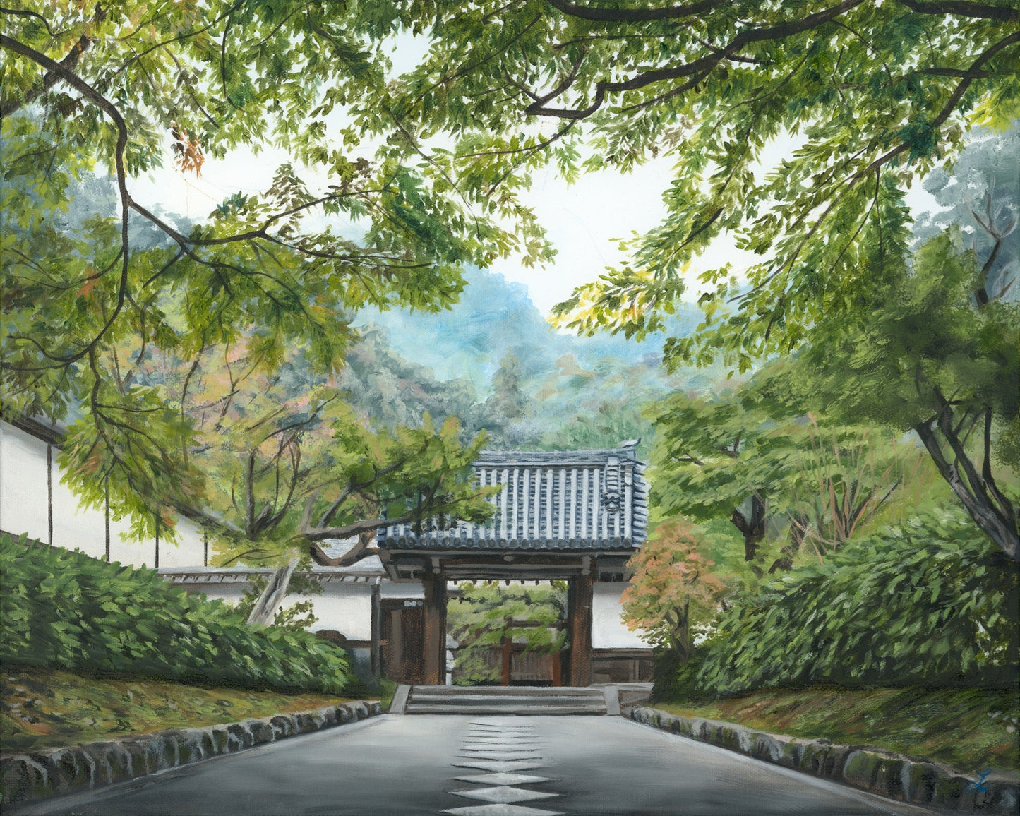 Giclée Print by Laura Virgin "Kotoku-an" Framed 26"x22"