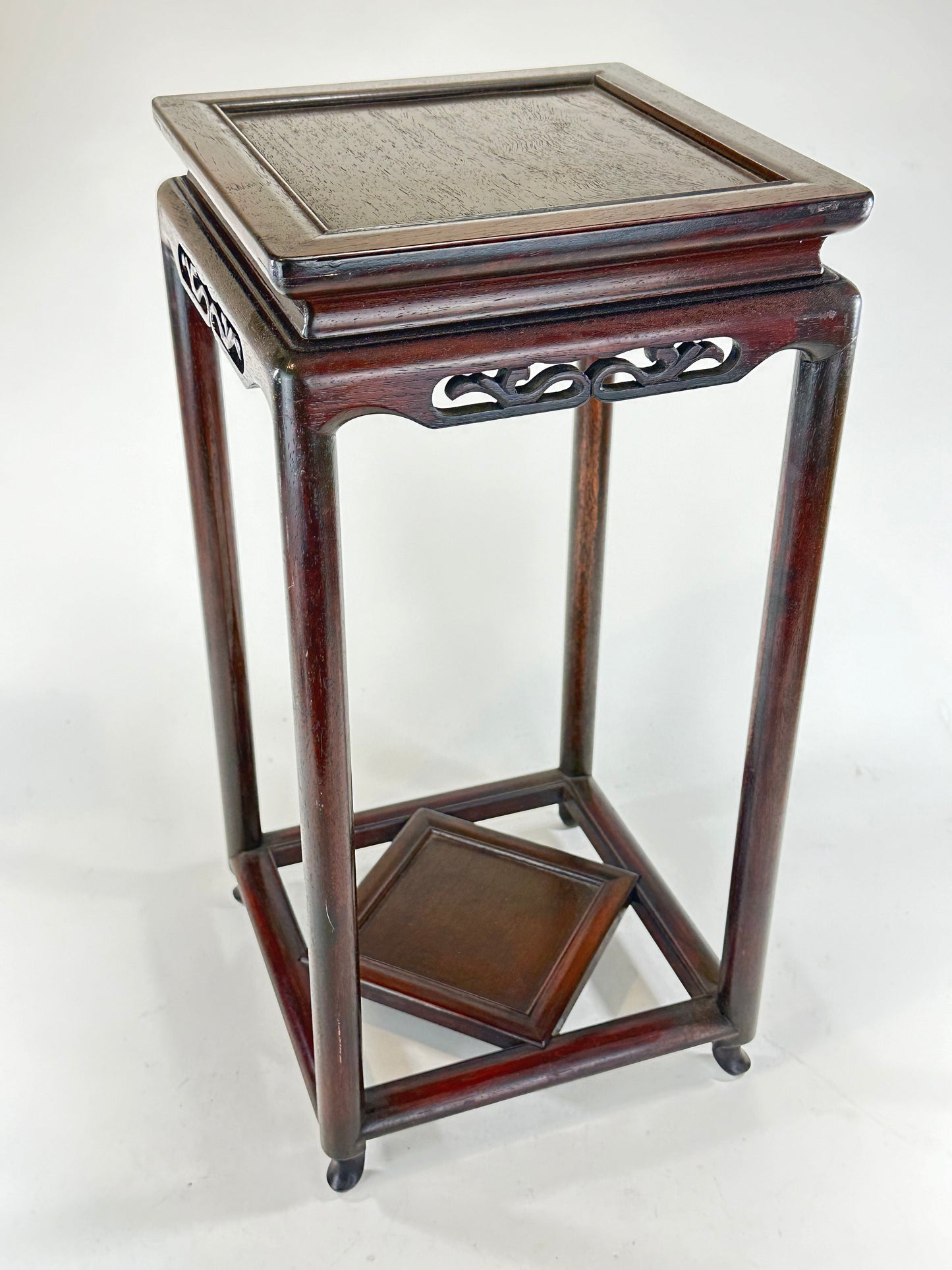 Vintage Japanese Rosewood Vase Stand Bowl / Plant Stand 19"