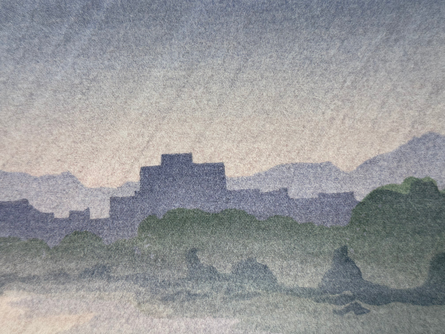 Original Woodblock Print by Carol Jessen b1940 "Kamagowa" 18.5"W
