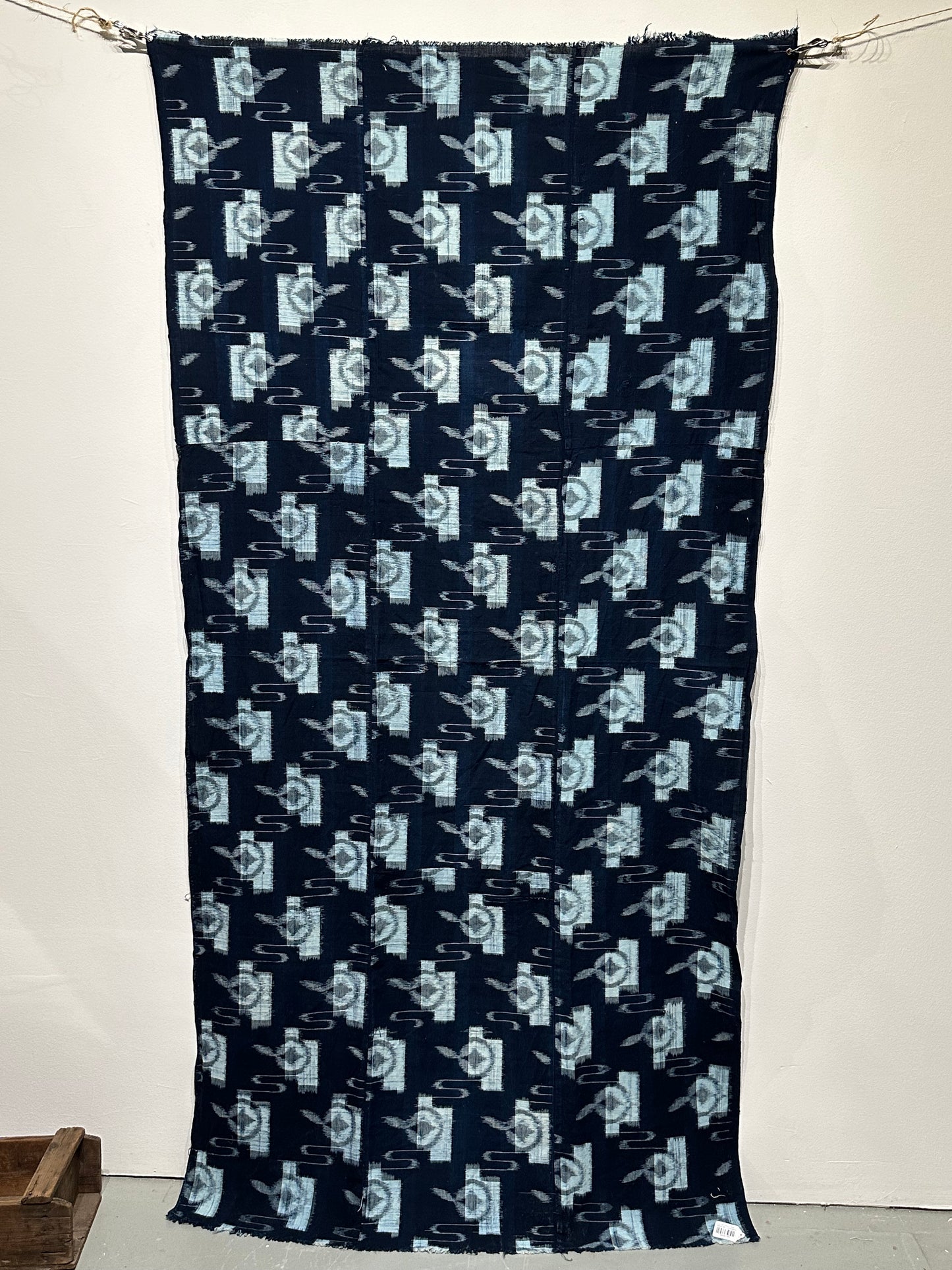 Antique Japanese 19th Century Textile - Kasuri Indigo Ikat 36"x76" #66