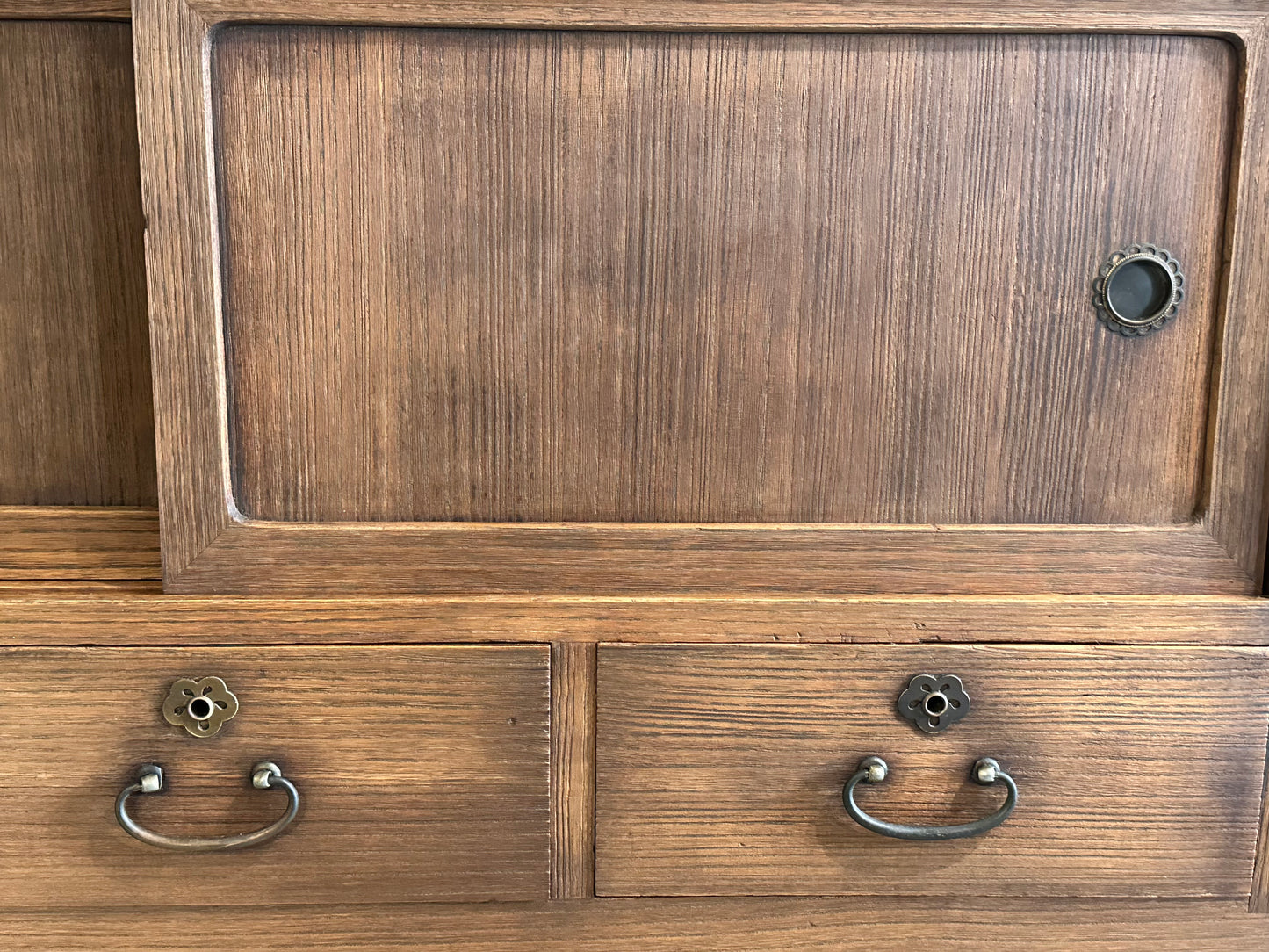 Antique Japanese 1pc Clothing Chest Taisho Era Ishodansu Kiri Paulownia 37"