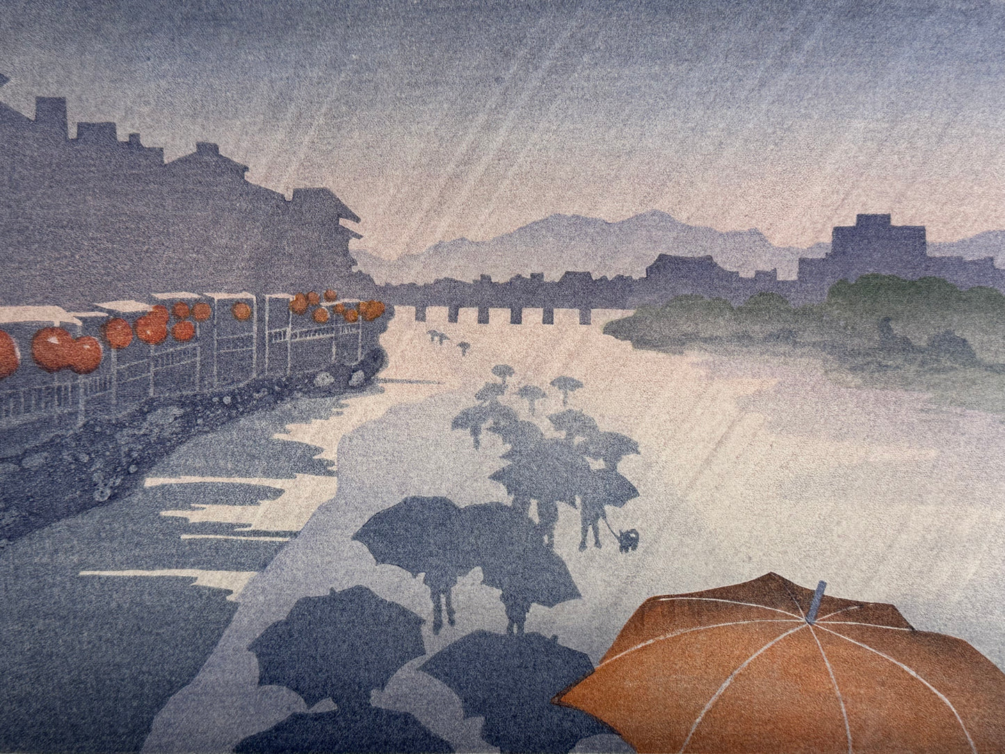 Original Woodblock Print by Carol Jessen b1940 "Kamagowa" 18.5"W