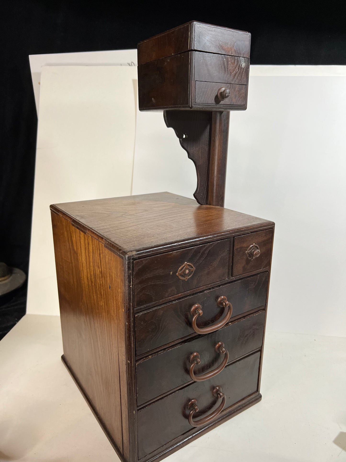 Antique Japanese c1920's Haribako Six Drawers 3rd Hand Pincushion Box