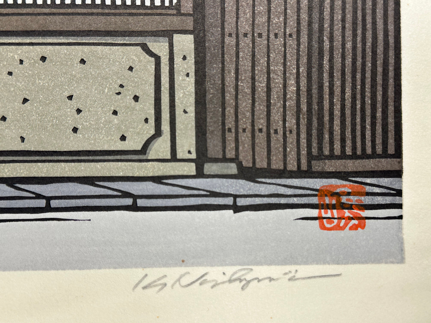 Original Woodblock Print by Katsuyuki Nishijima Lmt Ed 79/500 "Enka" 17"W