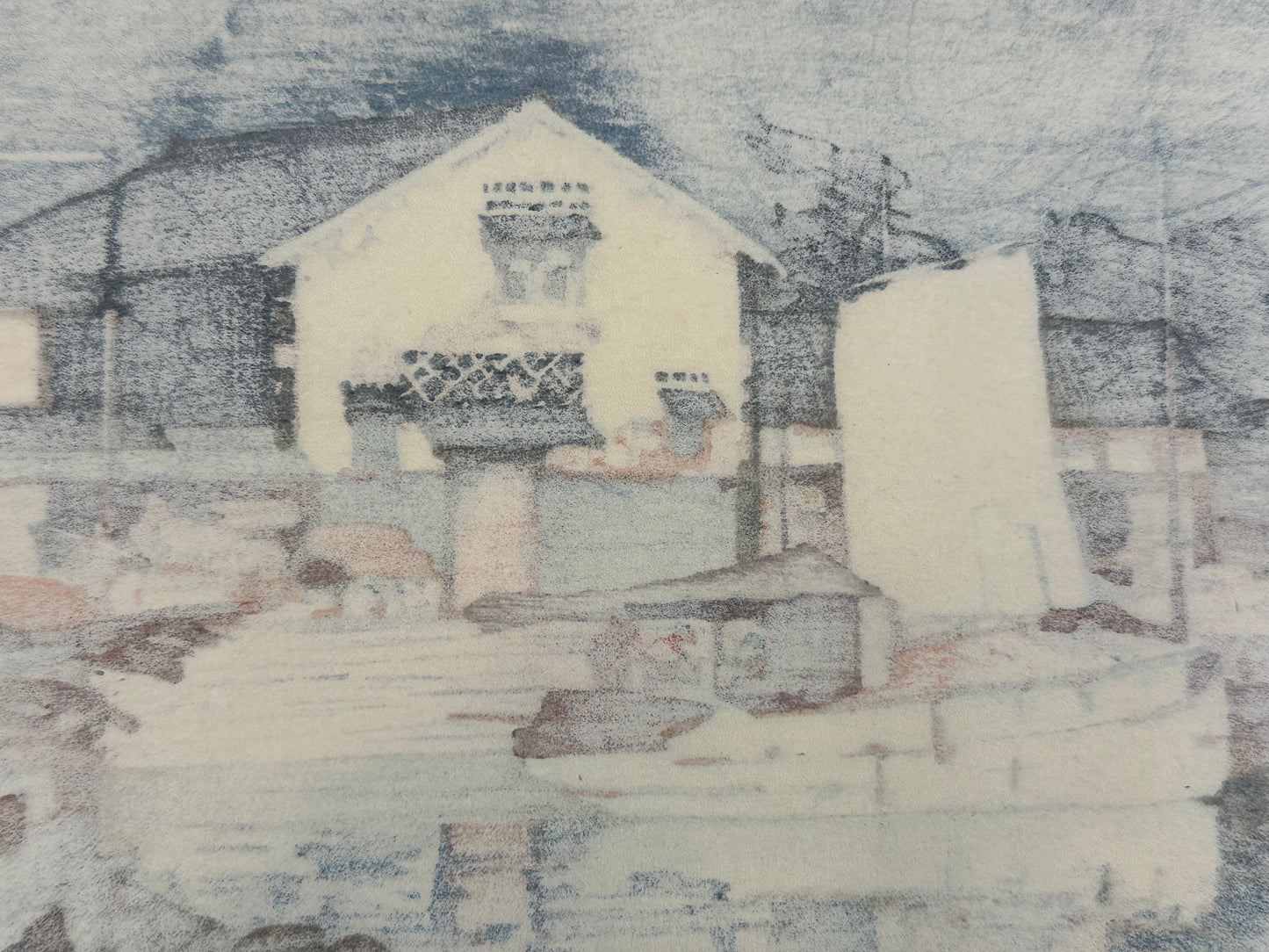 Hiroshi Yoshida Woodblock Print "Harbor of Tomonoura" 1930 Original