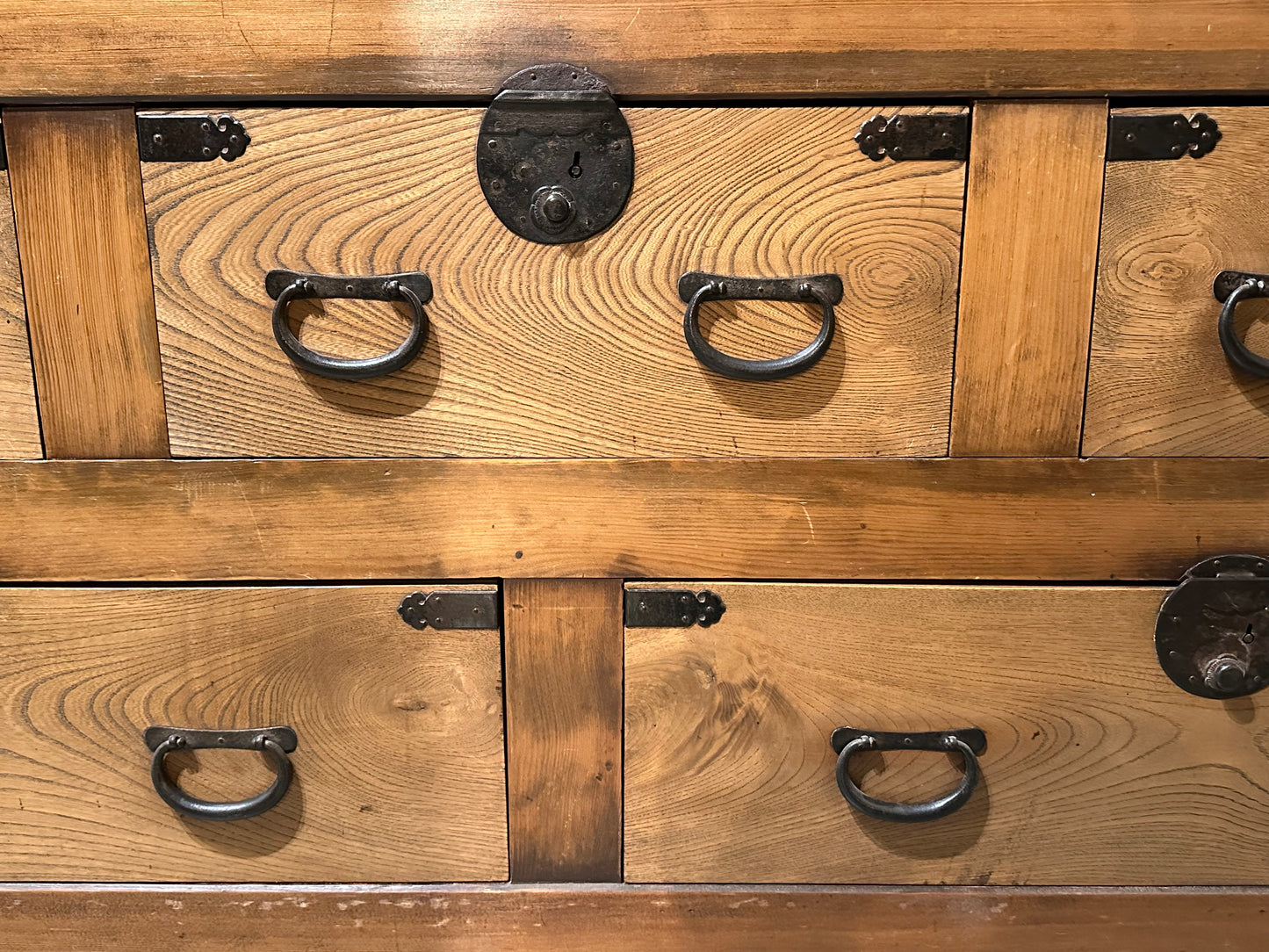Antique Japanese Meiji Era c1880's Futondansu Blacket Chest Tansu 71"