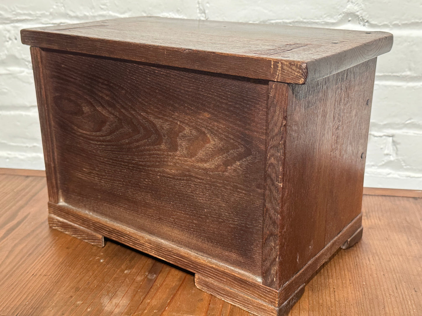 Antique Japanese 4 Drawer Kyodai Vanity Tansu Persimmon Wood 14" Haribako