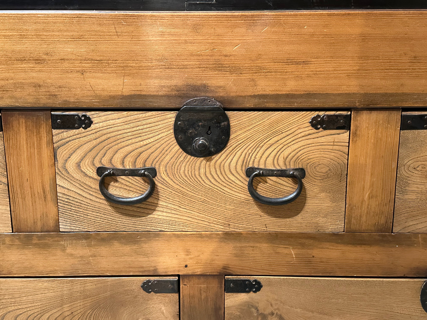 Antique Japanese Meiji Era c1880's Futondansu Blacket Chest Tansu 71"