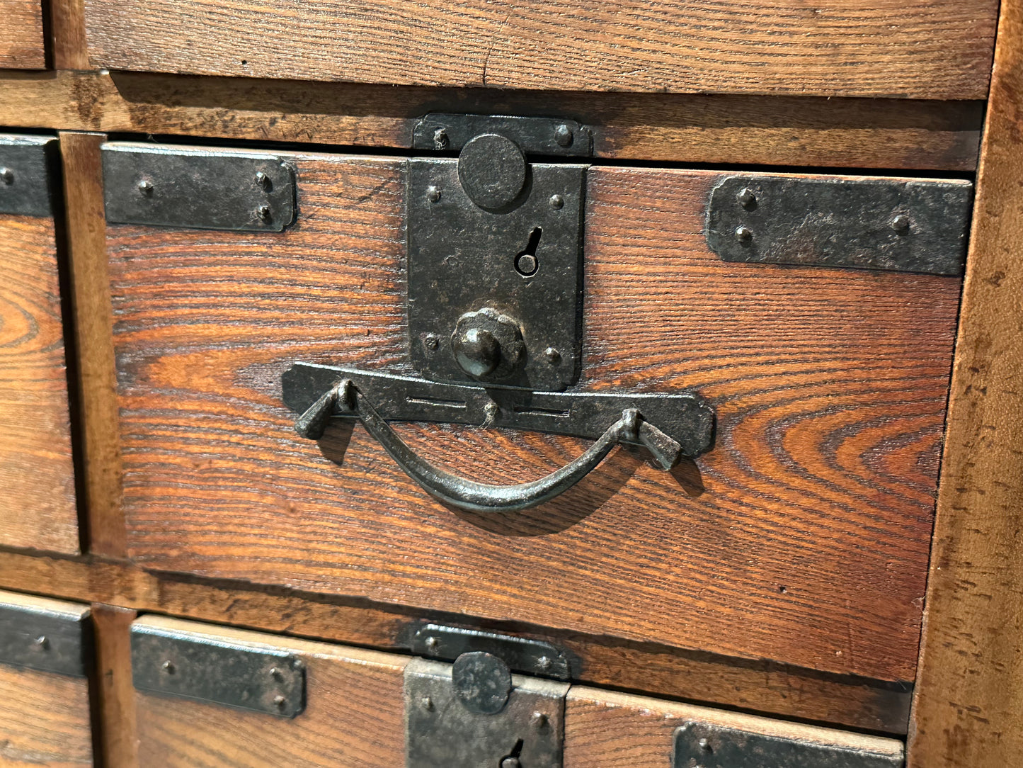 Antique Japanese Edo Era c1840's Chobadansu Document Tansu Chest Keyaki Wood 30"