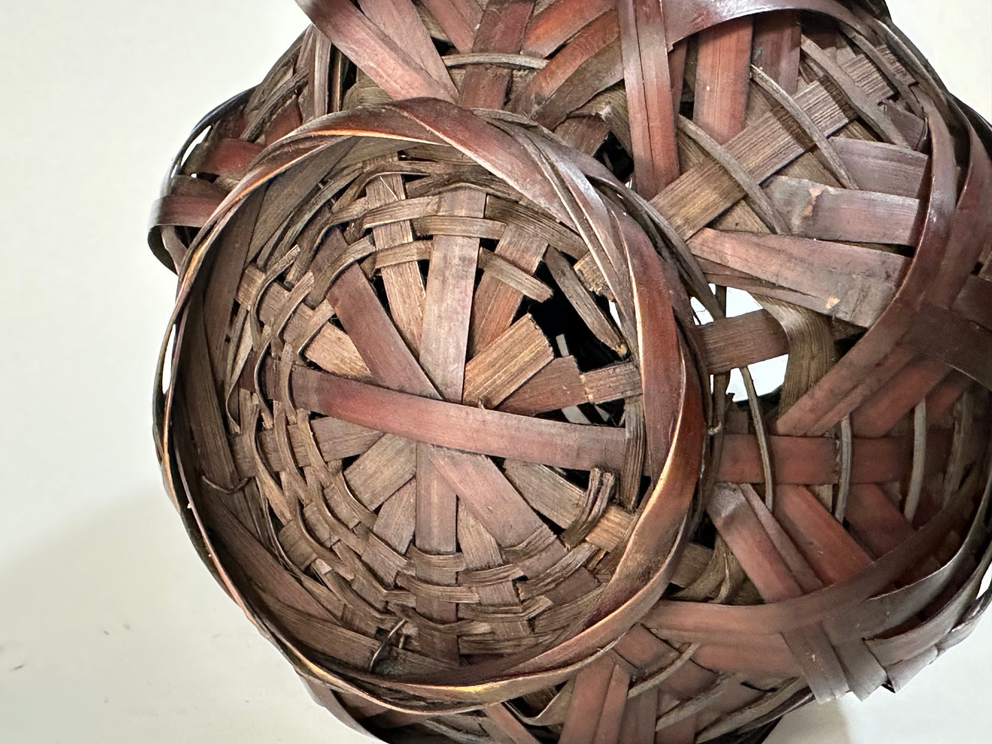 Antique Japanese Bamboo Kago Ikebana Basket 10"H