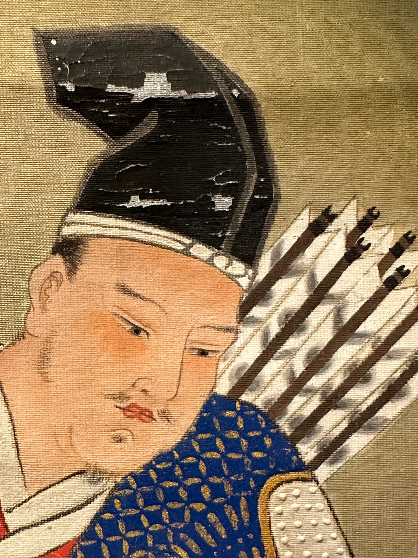 Japanese Antique Scroll Kakejiku Hand Painted Samurai Archer Minamoto 73"