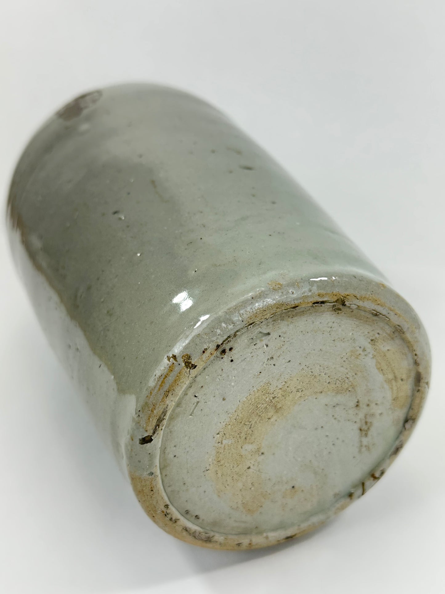 Antique Japanese 1800's Tokkuri Sake Jug Calligraphy Ceramic Vase 10"