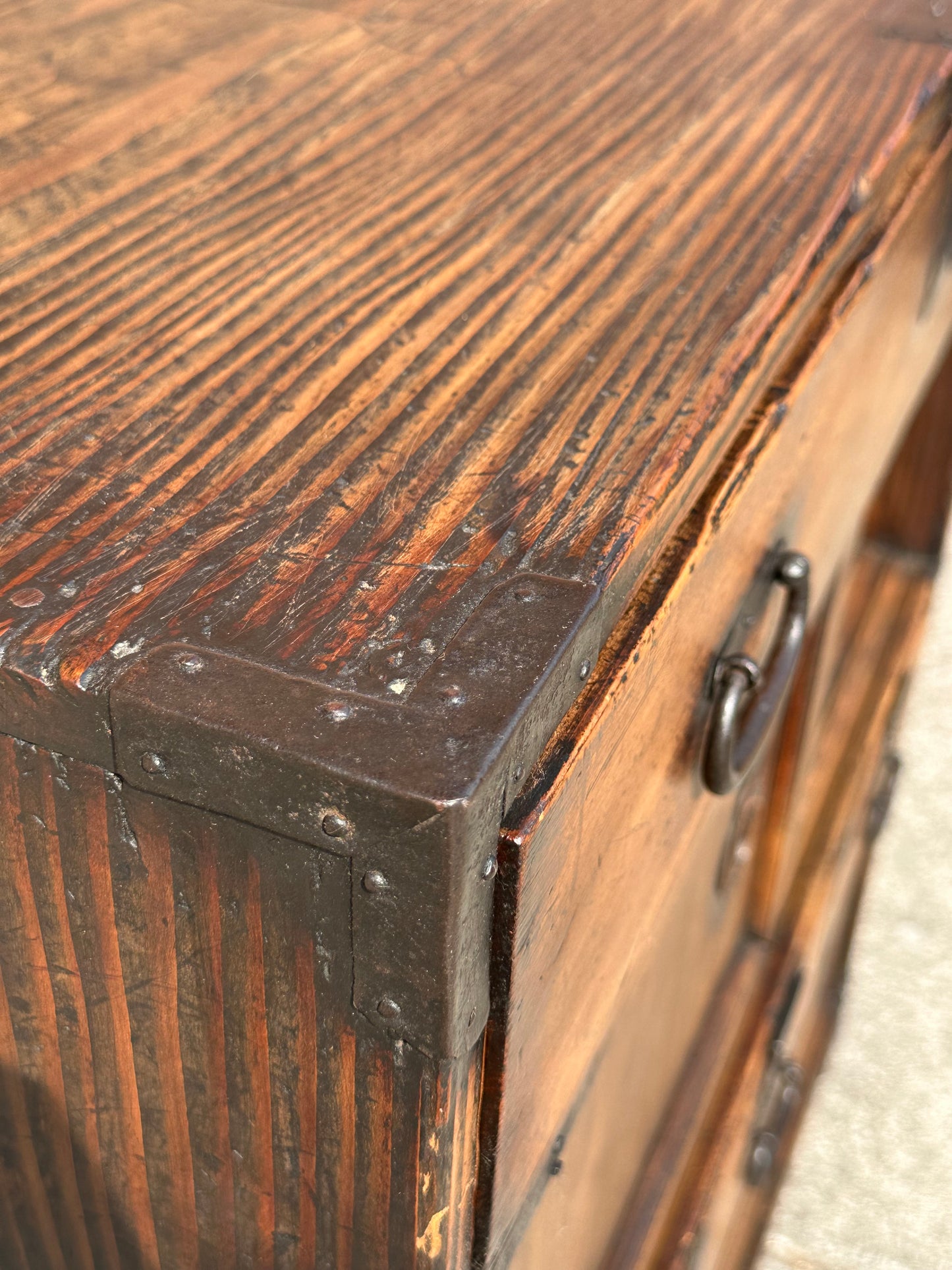Antique Japanese Meiji Era (1868-1912) Chobadansu Document Chest 4 Drawer 37"H