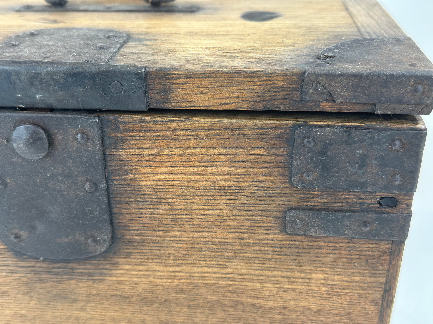 Antique Japanese Taisho Era c.1919 Chestnut Wood Suzuribako Calligraphy Tansu 10"