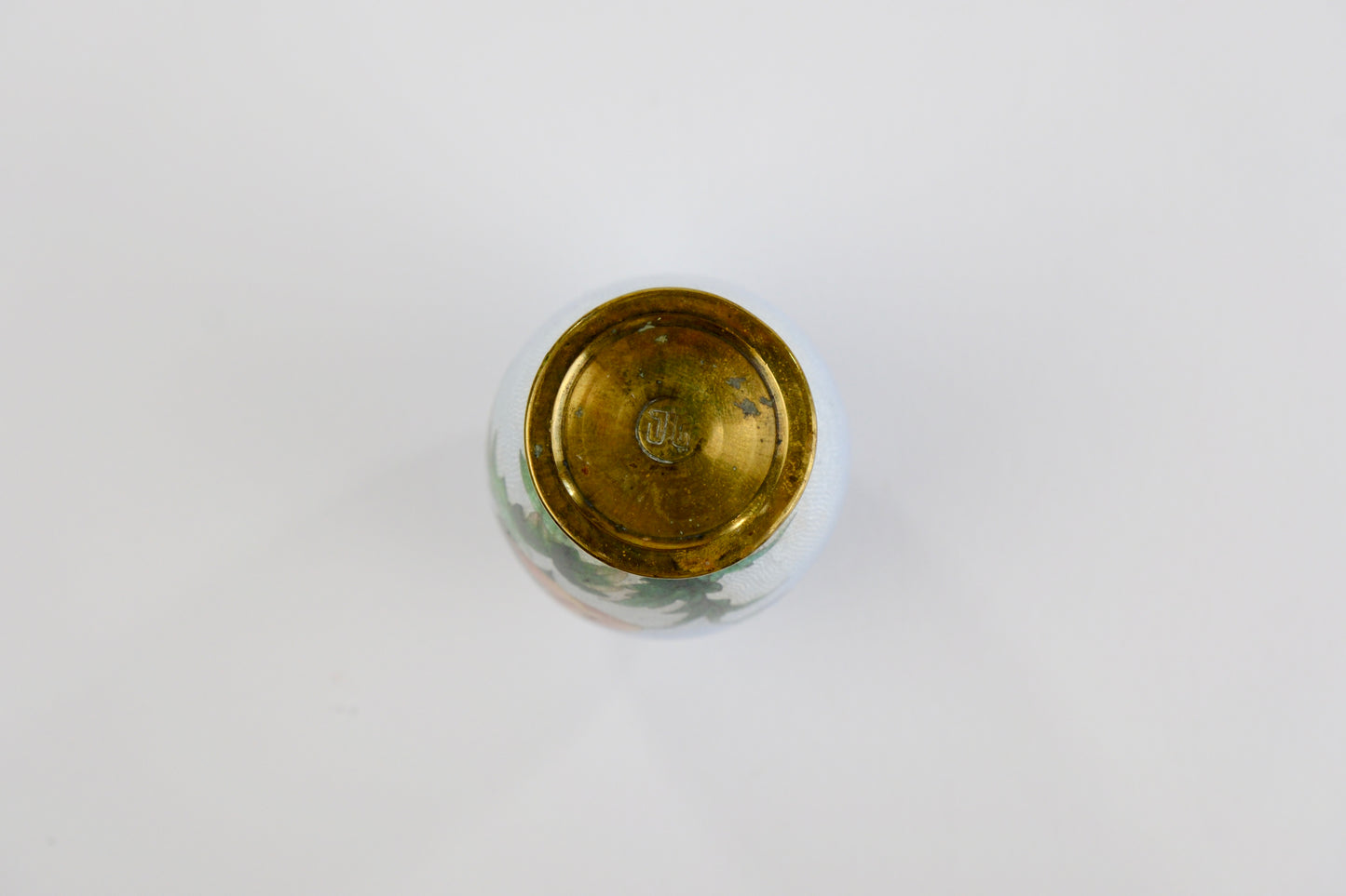 Antique Japanese Meiji Era (c1910) Signed Ota Toshiro Cloisonné Vase Sky Blue 3.5”