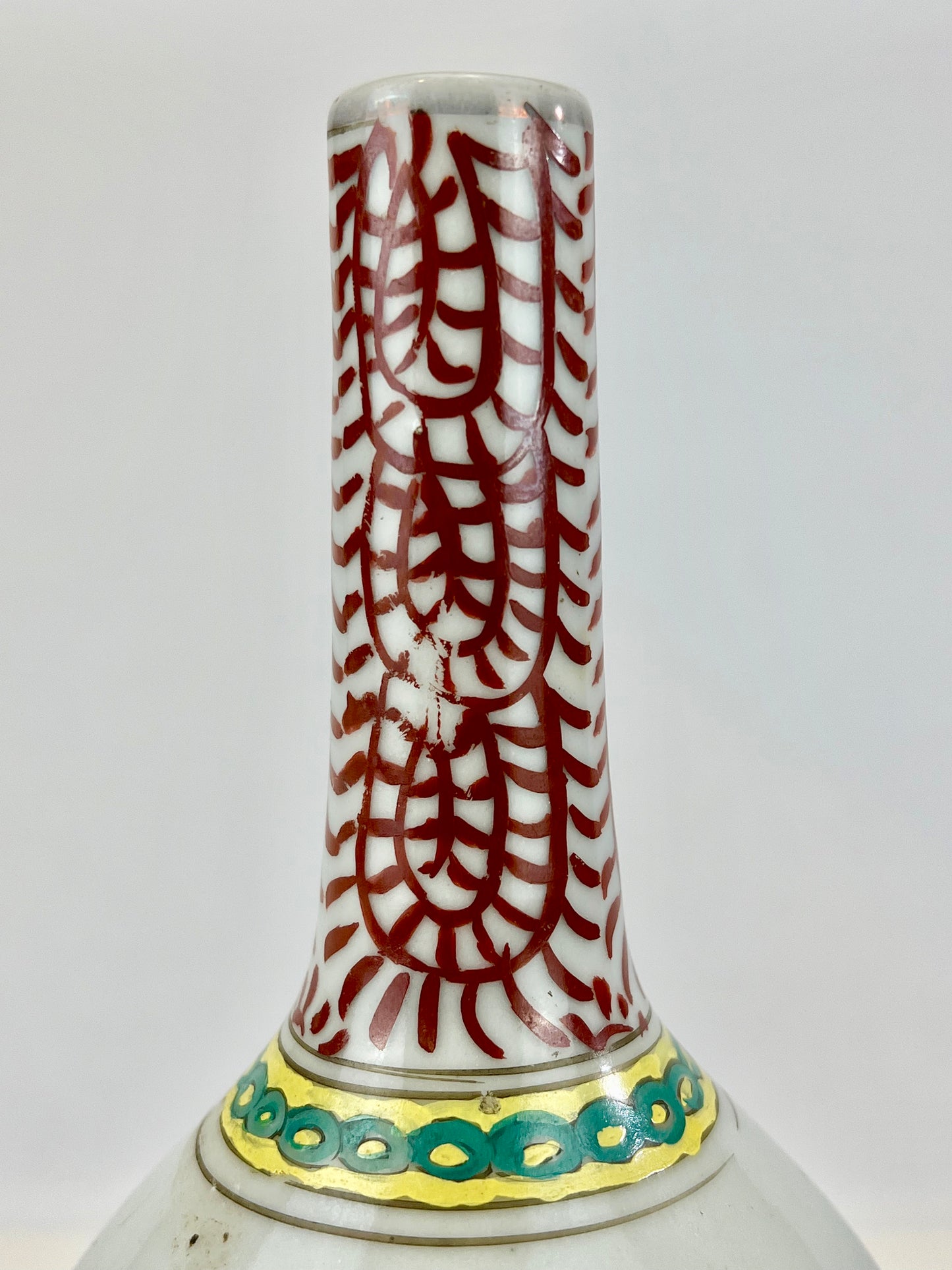 Antique Japanese c1890 Tokkuri Sake Bottle Vase Pine Bamboo Plum 9.5"