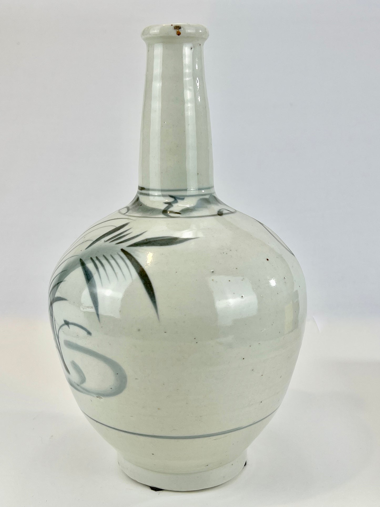 Antique Japanese c1890 Tokkuri Sake Bottle Vase Blue & White 11"