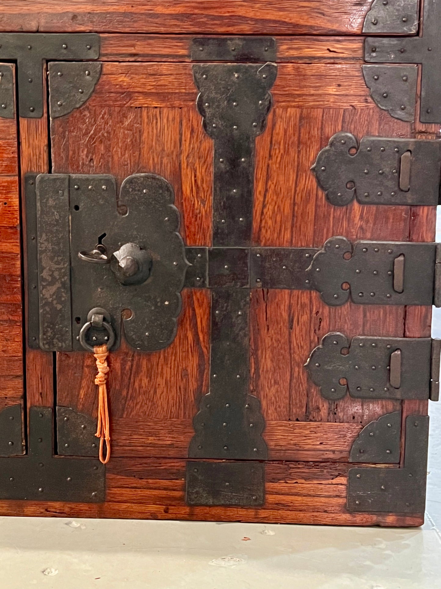 Antique Japanese Meiji Era c1880 Kannon Biraki Clothing Tansu Chest Sugi Wood 36"W