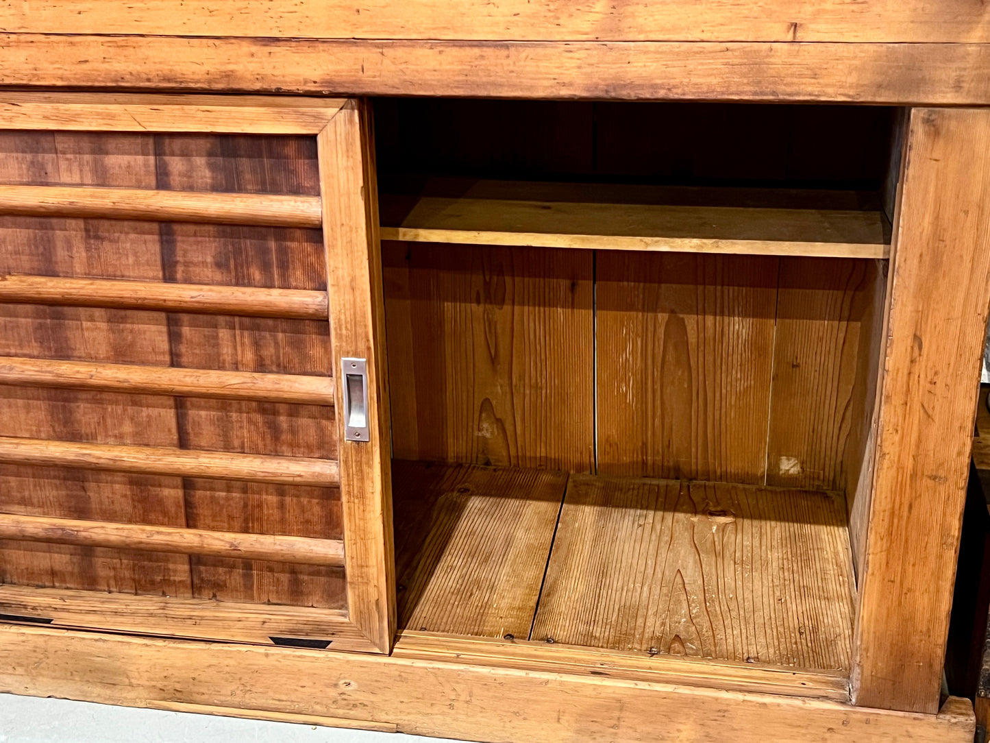 Antique Japanese Kitchen Tansu Meiji Era c1890's Keyaki & Sugi Wood Tansu Chest 48"W