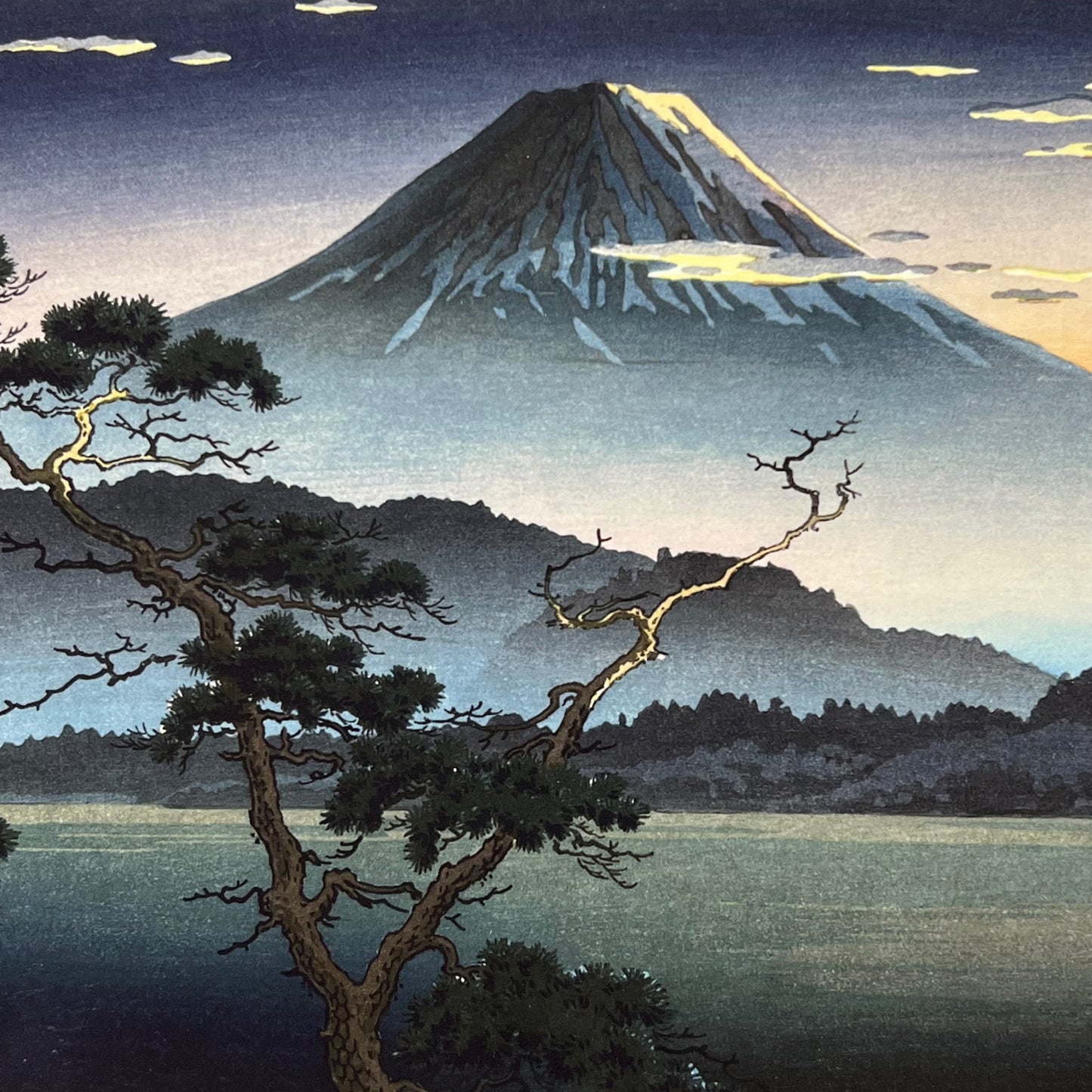 Koitsu Giclee Repro Woodblock Print My Fuji over Nishi Lake 10.0"x15.0"