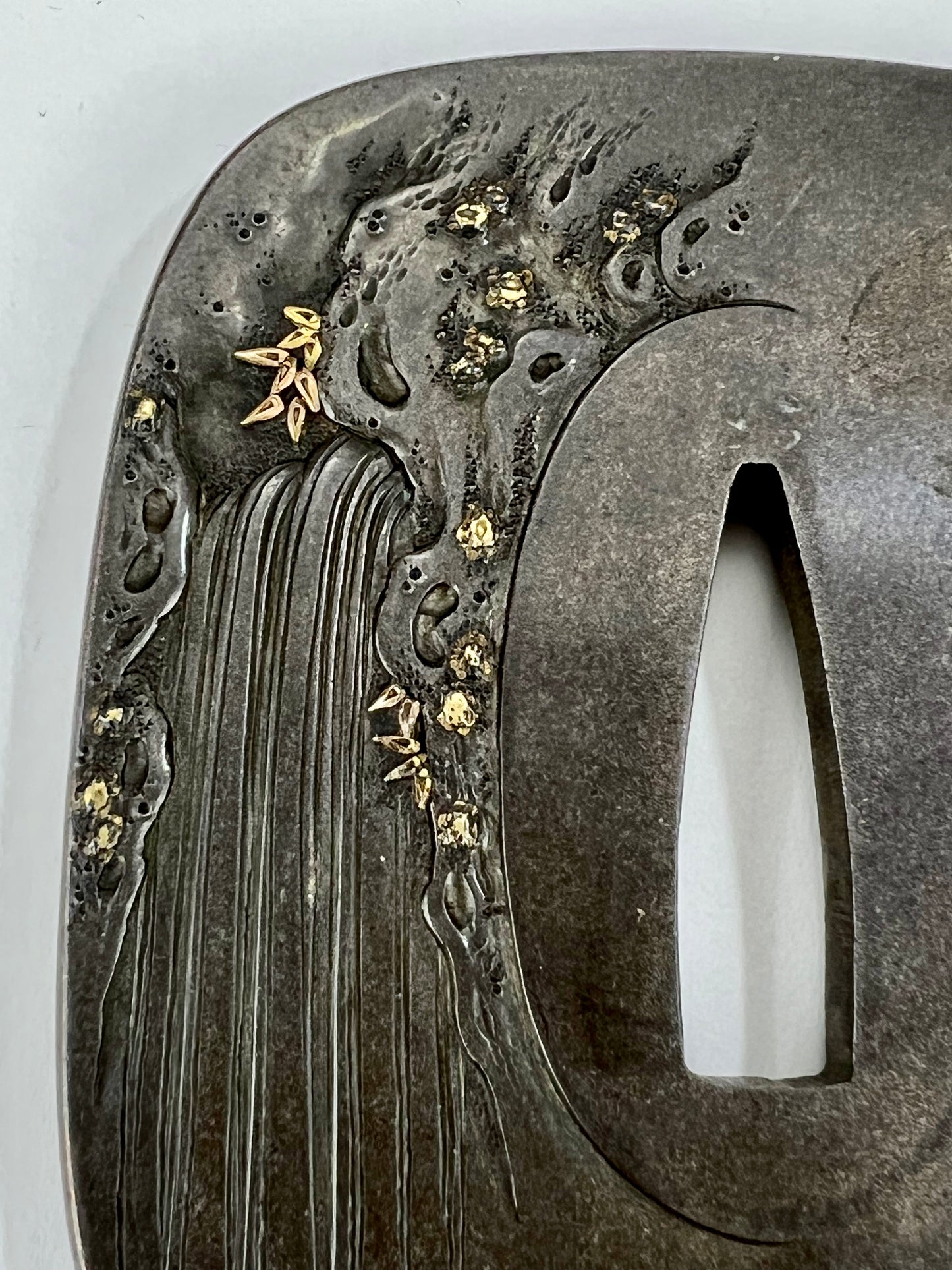 Antique Japanese 1800's Tsuba Samurai Sword Hilt Signed by Shinome Sai