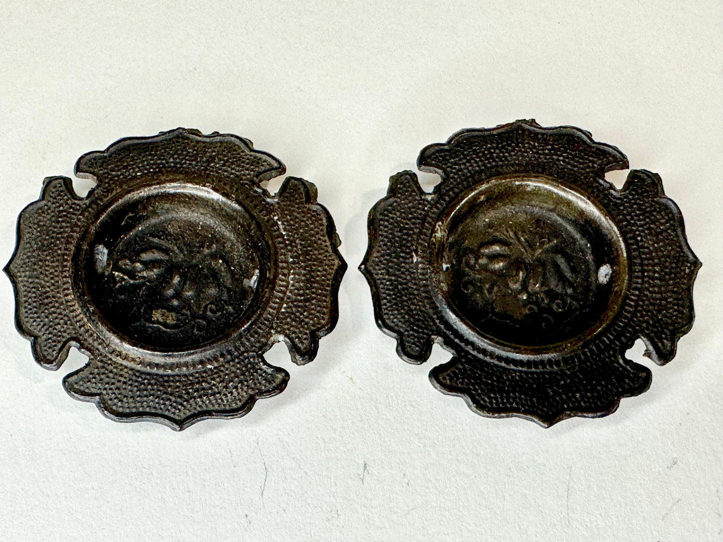 Vintage Japanese c1920’s Set 2 Steel Hikite Sliding Fusuma Door Pulls