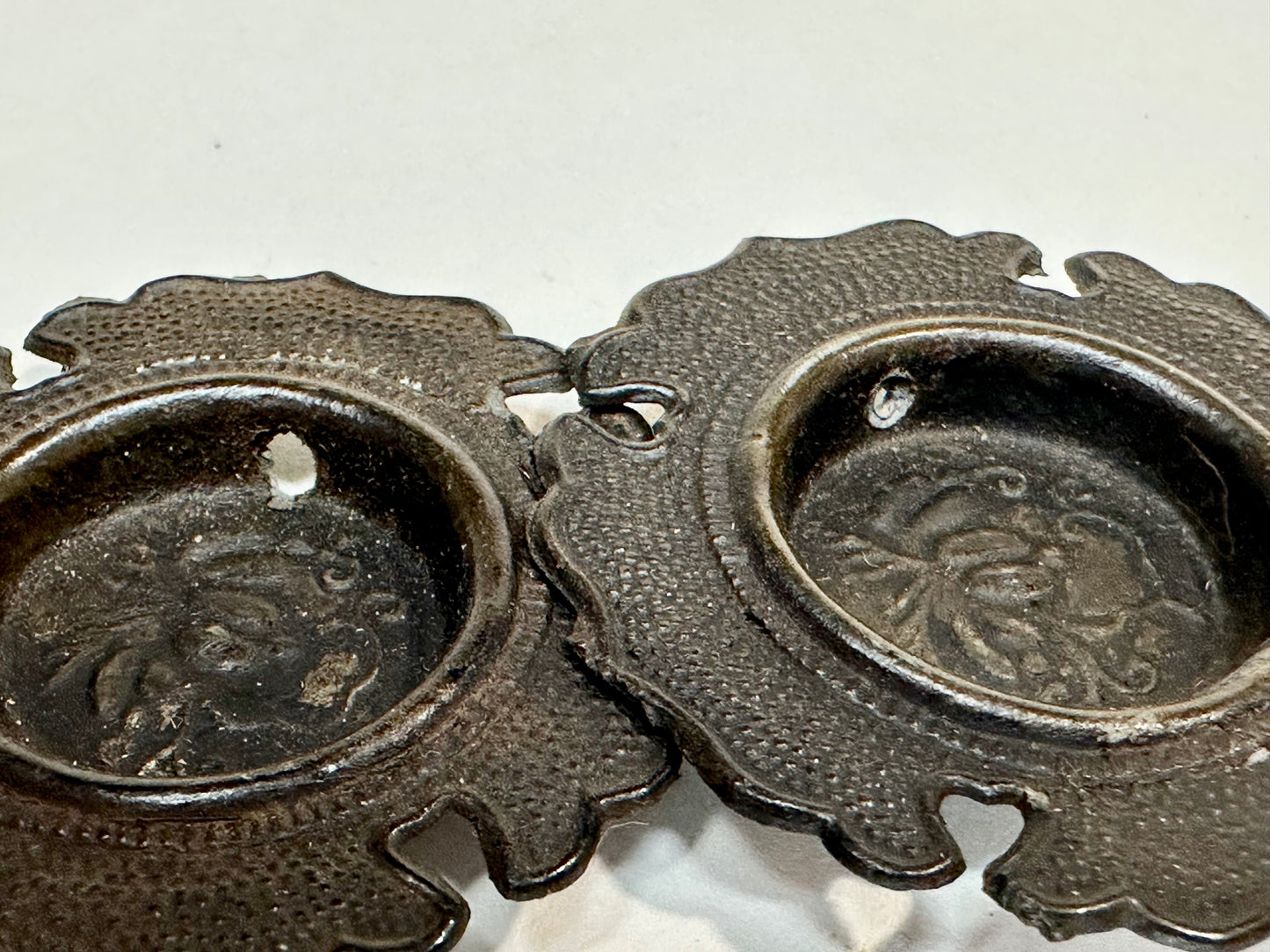 Vintage Japanese c1920’s Set 2 Steel Hikite Sliding Fusuma Door Pulls