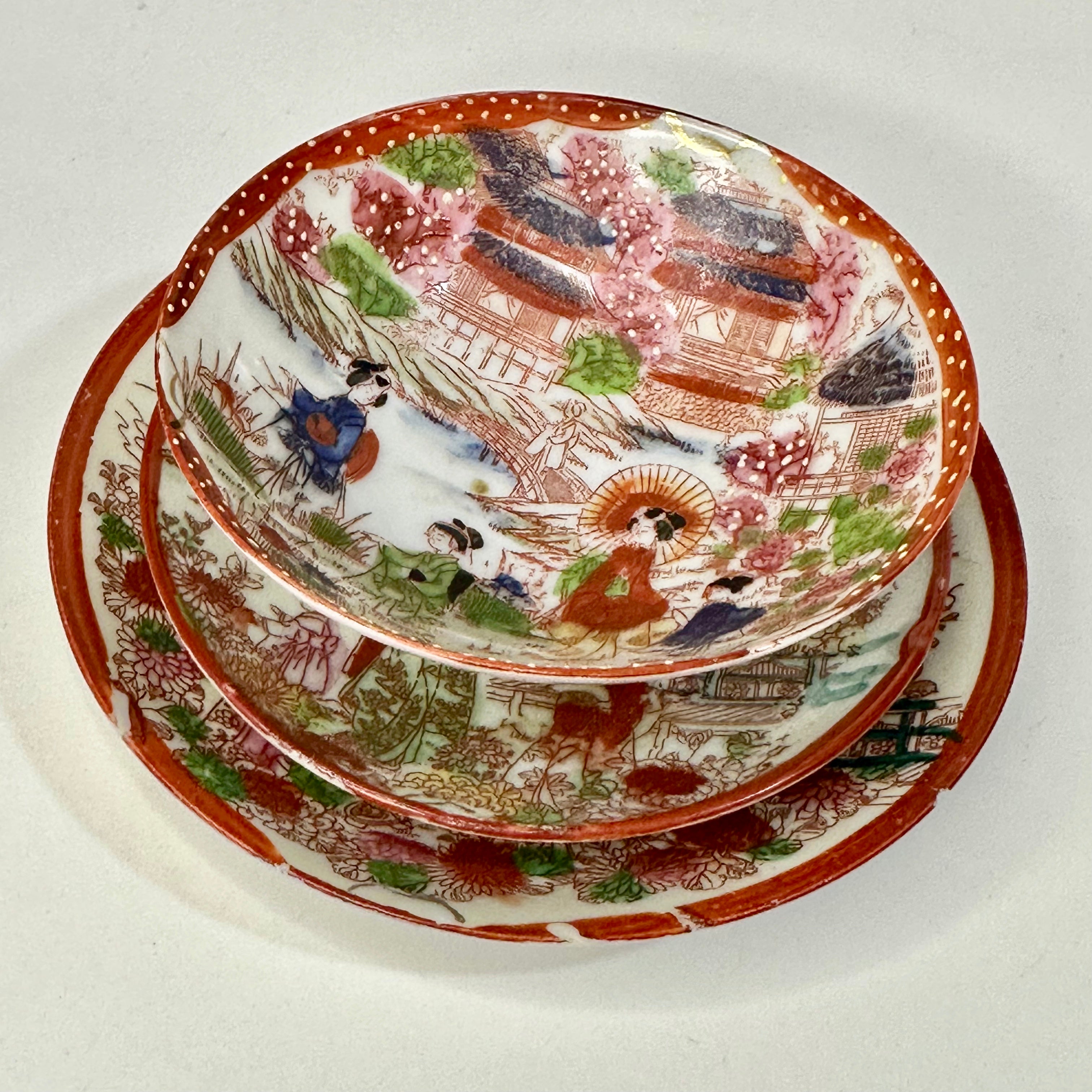 Antique Japanese C1920 Hand Painted Tea Cup & Saucer Set Floral Motif –  Shogun's Gallery