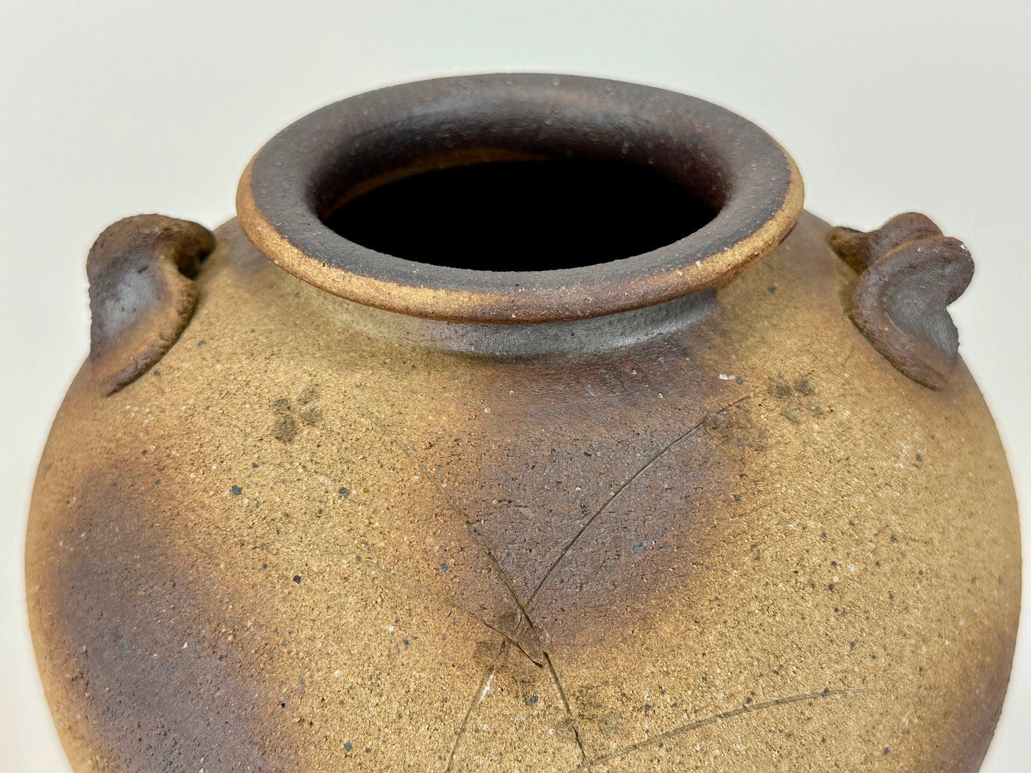 Vintage Japanese Showa Era (mid 20th) Bizen Ware Vase Ikebana 8"