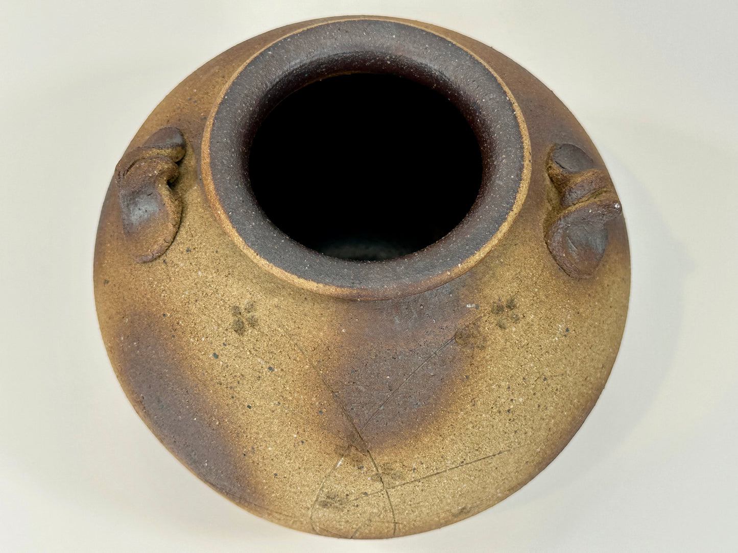 Vintage Japanese Showa Era (mid 20th) Bizen Ware Vase Ikebana 8"