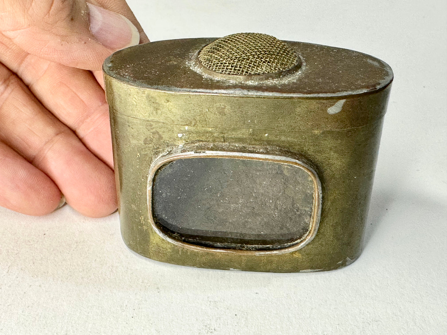 Antique Chinese Copper Cricket Cage w/ Window 2.5"