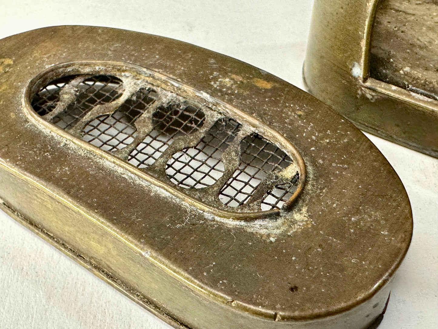 Antique Chinese Metal Cricket Cage w/ Window 2.75"