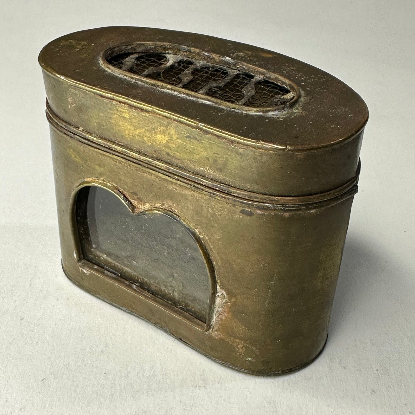Antique Chinese Metal Cricket Cage w/ Window 2.75"