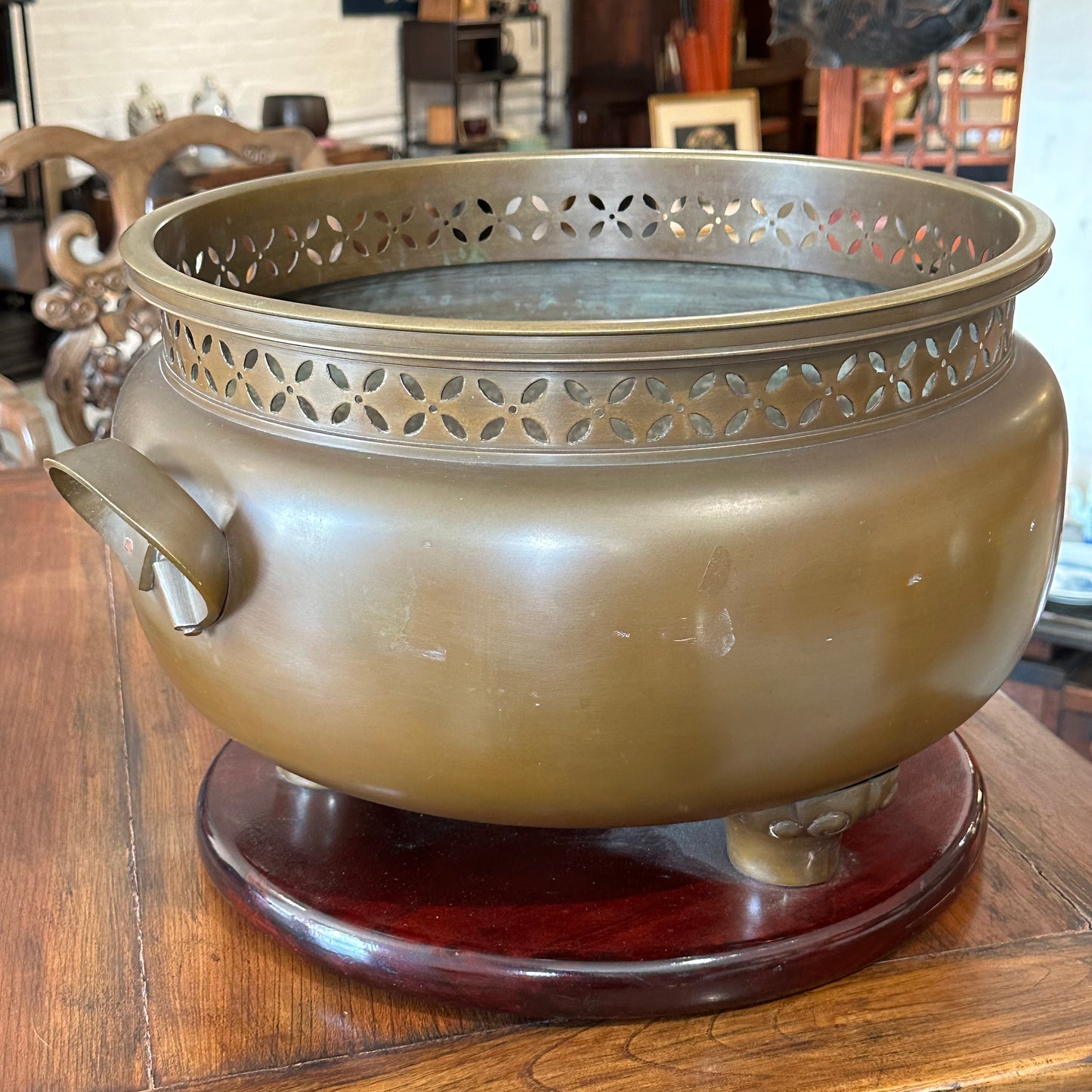 Vintage Japanese Bronze Hibachi Brazier Large 17" Planter