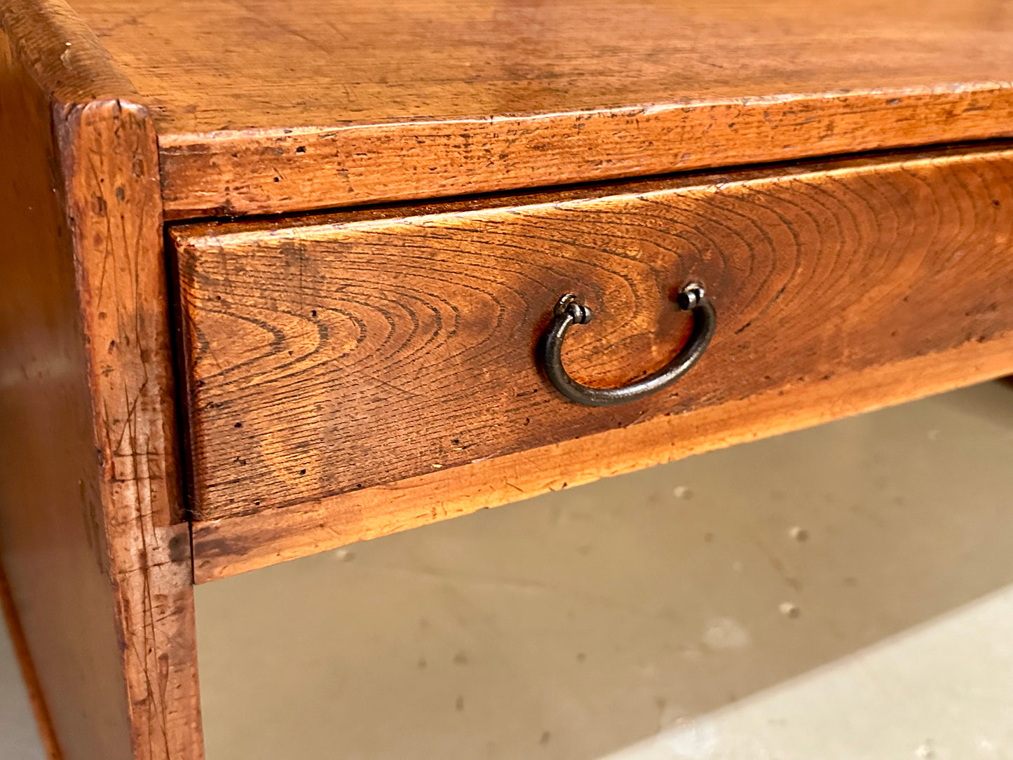 Antique Japanese Meiji Era (c 1900) Two Drawer Tansu Chest/Desk Zelkova Wood 33"