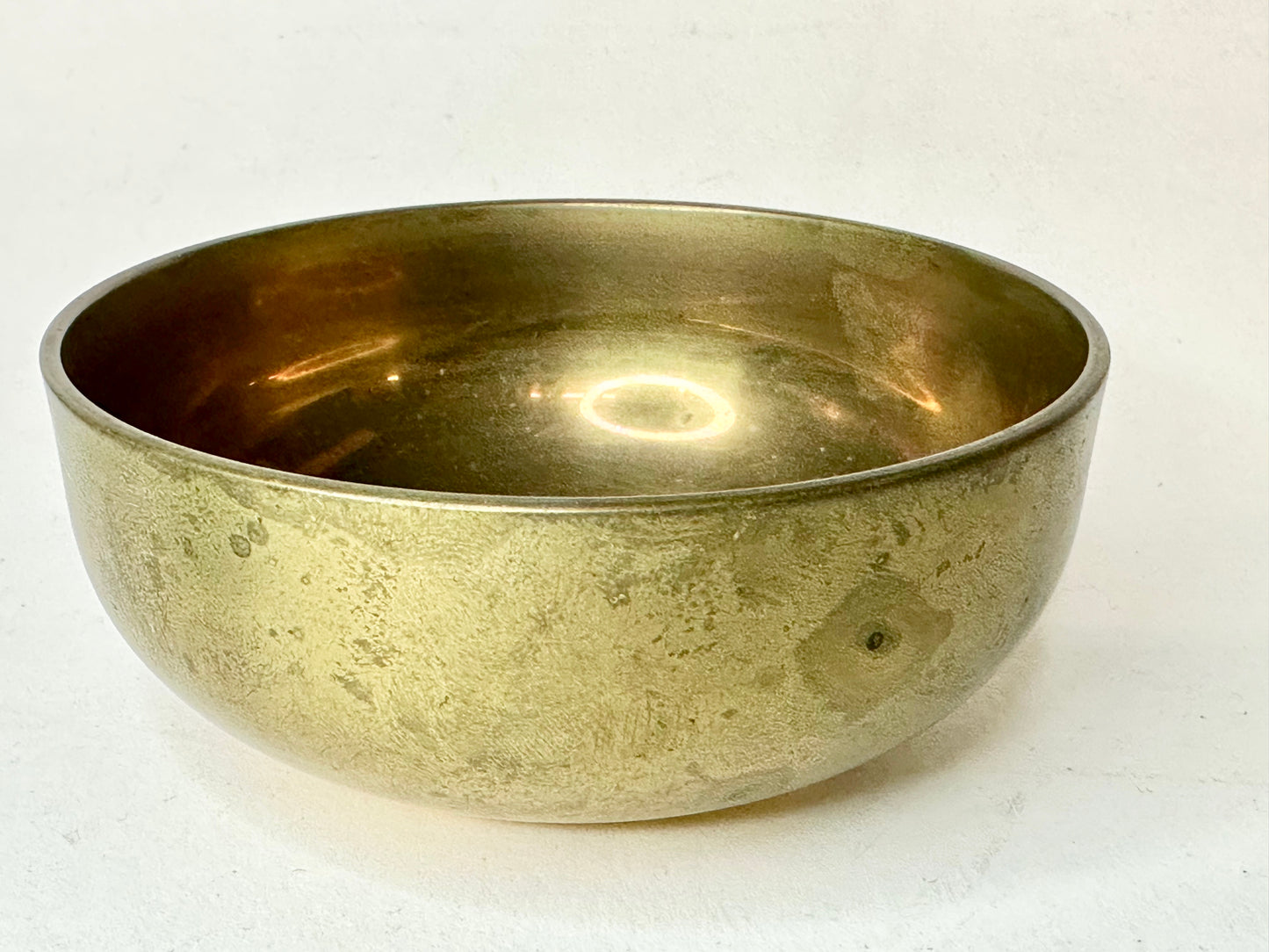 Vintage Bronze Singing Bowl Buddhist Alter Meditation Zazen 3.5x1.5"