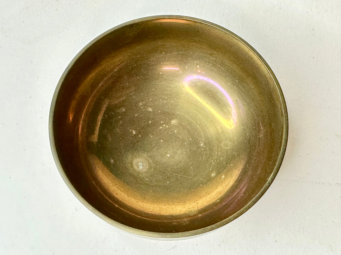 Vintage Bronze Singing Bowl Buddhist Alter Meditation Zazen 3.5x1.5"