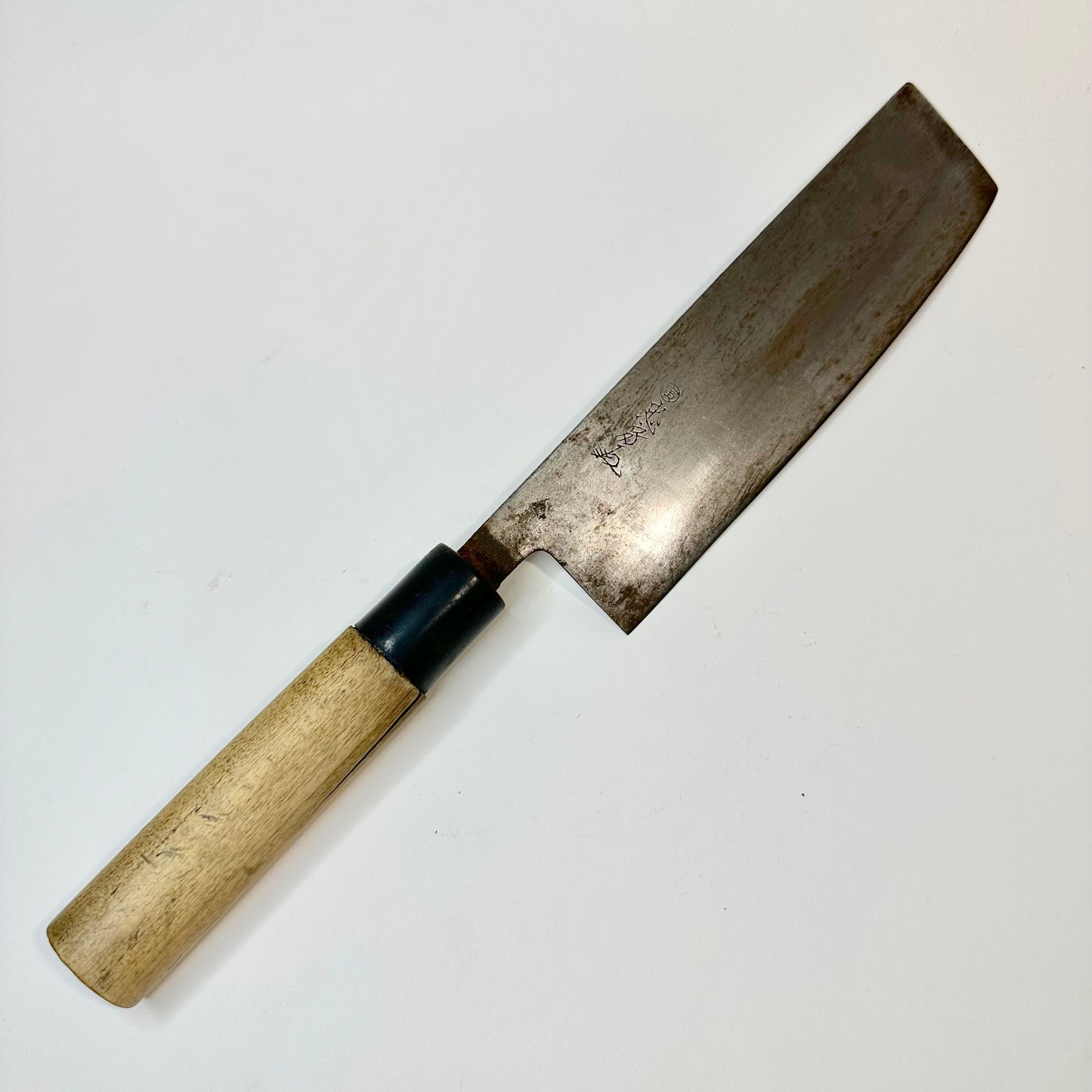 Vintage Japanese Signed Chef's Nakiri Hocho Sushi 6.5" Knife Laminated Samurai Steel