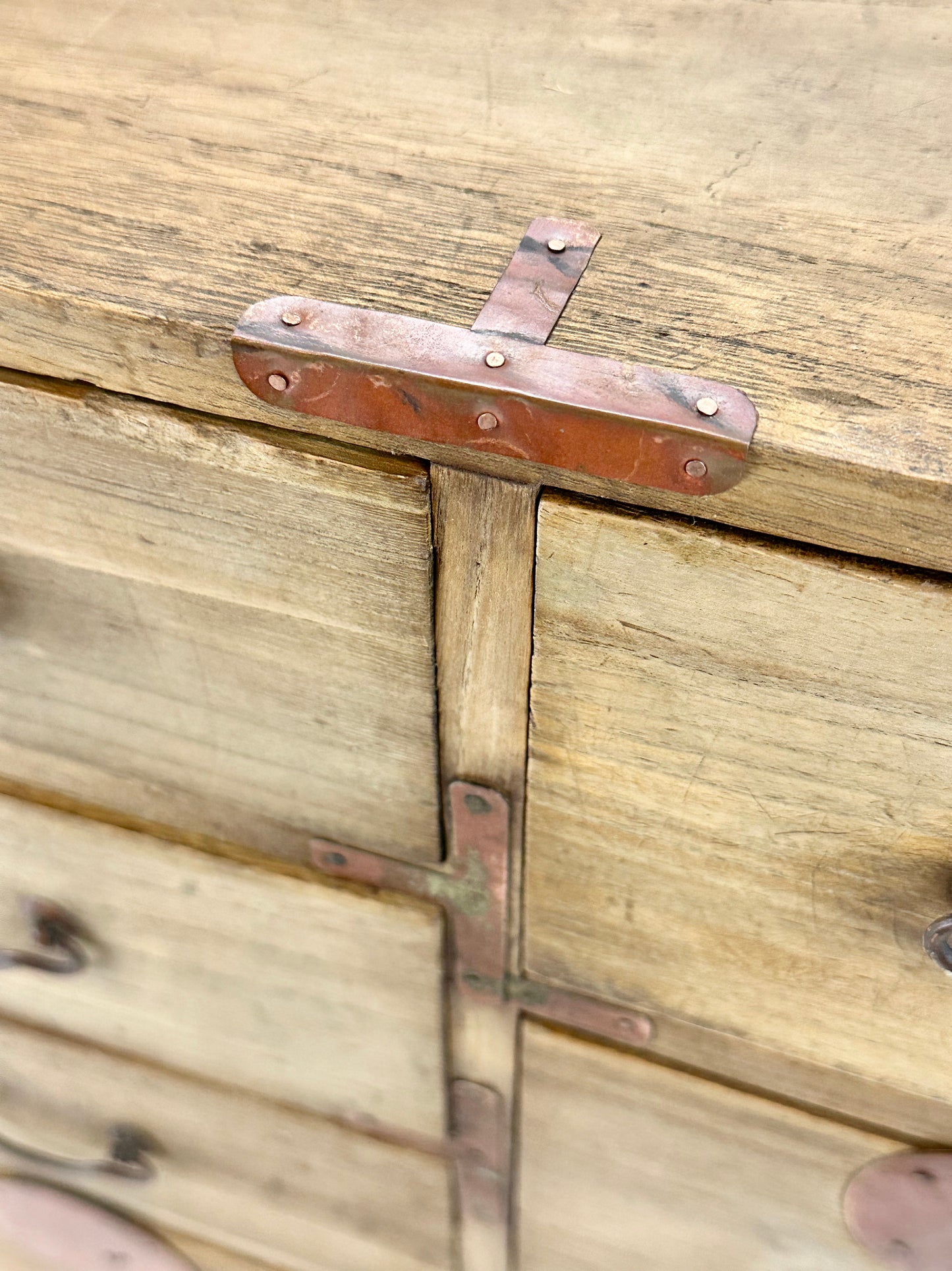 Antique Japanese Kiri 6 Drawer Kodansu c1910's Taisho 18x23x12
