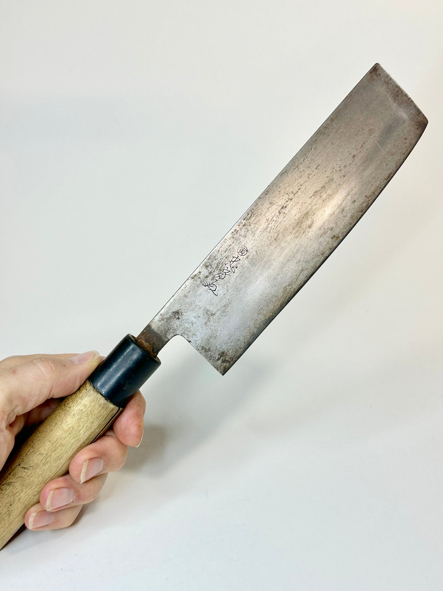 Vintage Japanese Signed Chef's Nakiri Hocho Sushi 6.5" Knife Laminated Samurai Steel