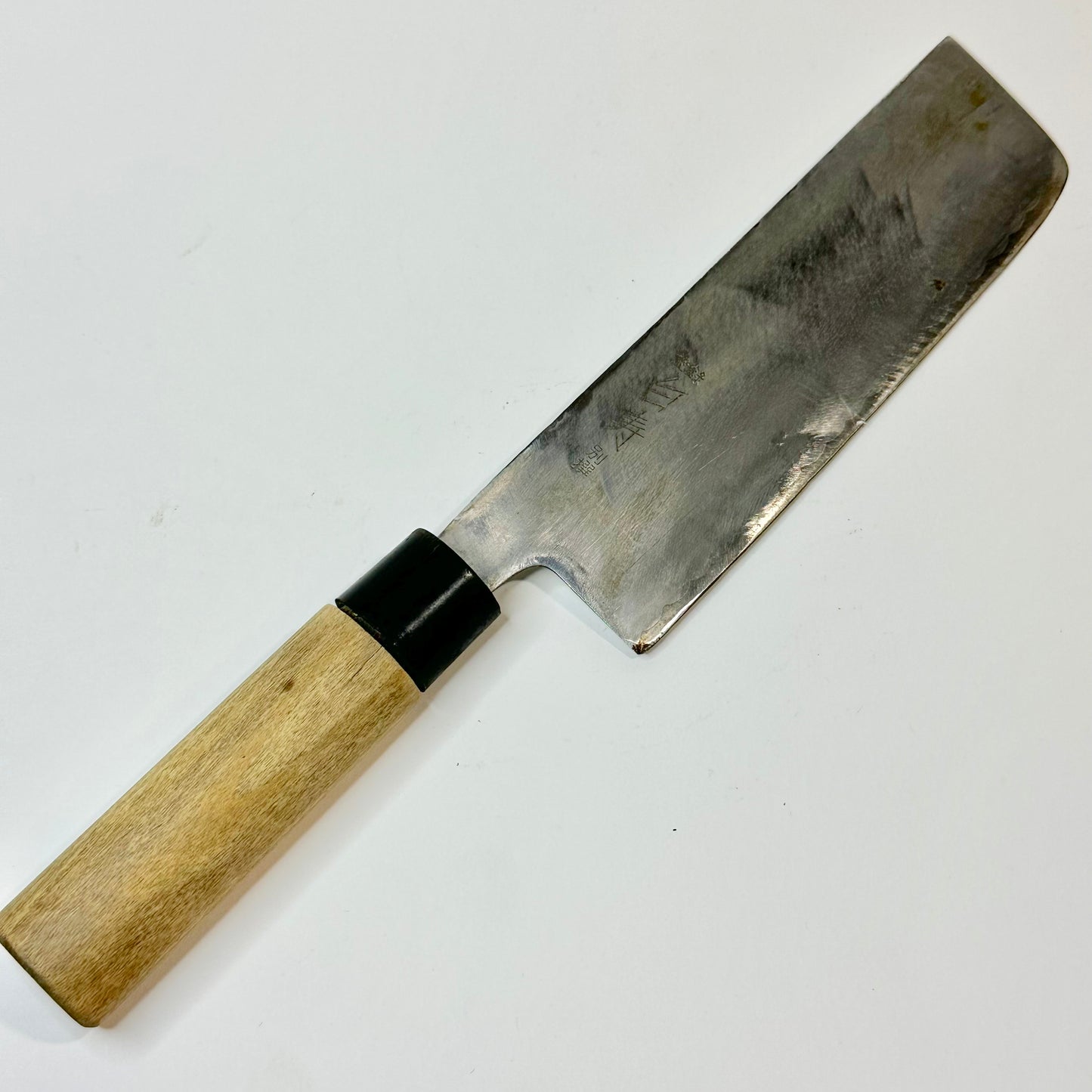 Vintage Japanese Signed Chef's Nakiri Hocho Sushi 6.5" Knife Laminated Samurai Steel
