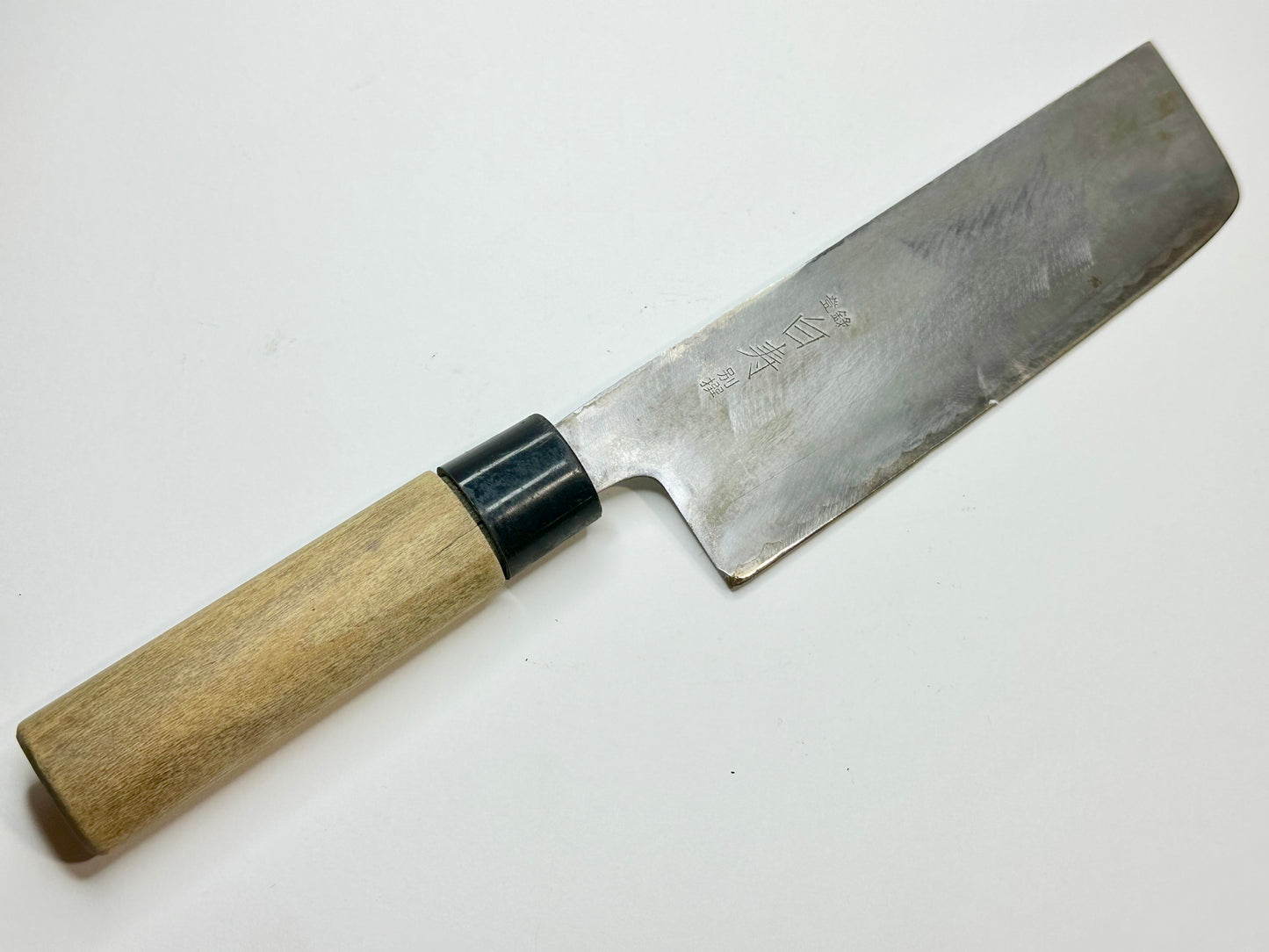 Vintage Japanese Signed Chef's Nakiri Hocho Sushi 6.5" Knife Laminated Samurai Steel