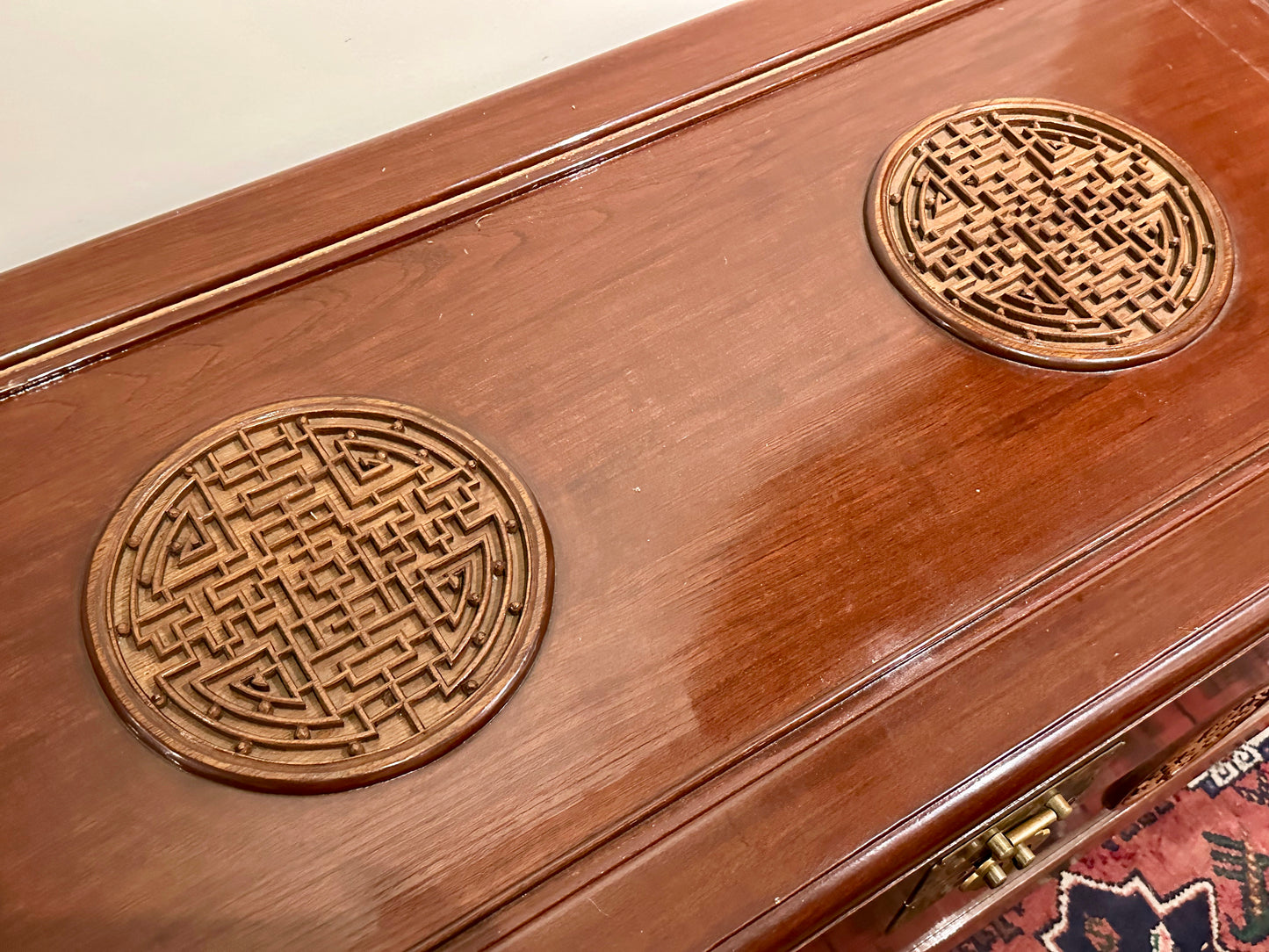 Vintage Chinese Camphor Wood Storage Trunk Blanket Chest mid 20th 48”