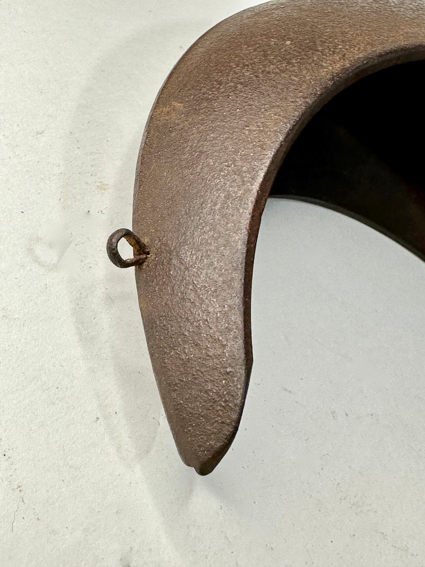 Vintage Japanese Iron Ikebana Vase Mikazuki 三日月花瓶 Crescent Moon 10"