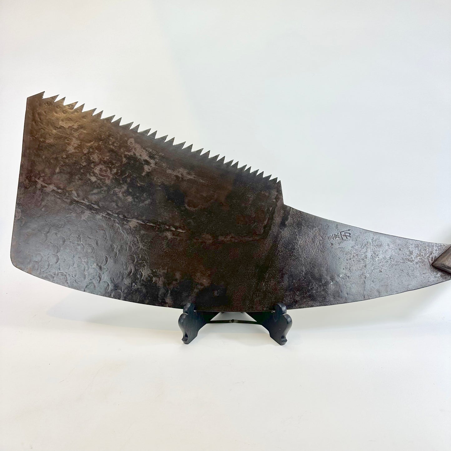 Antique Japanese Signed Whaleback Saw Forged Iron Huge Maebiki Nokogiri Tool