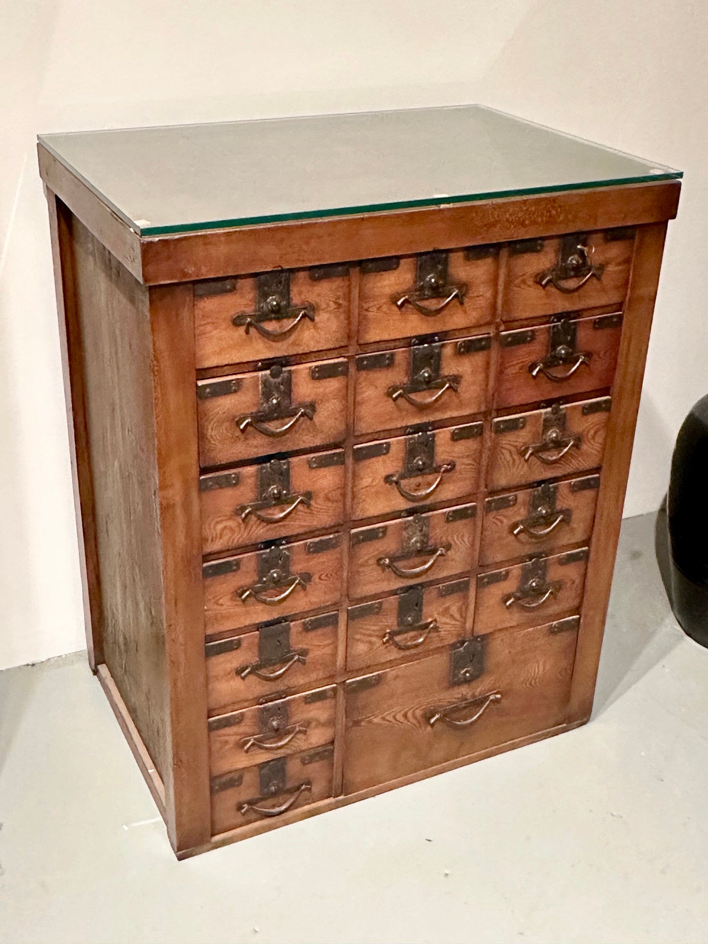 Antique Japanese Edo Era c1840's Chobadansu Document Tansu Chest Keyaki Wood 30"