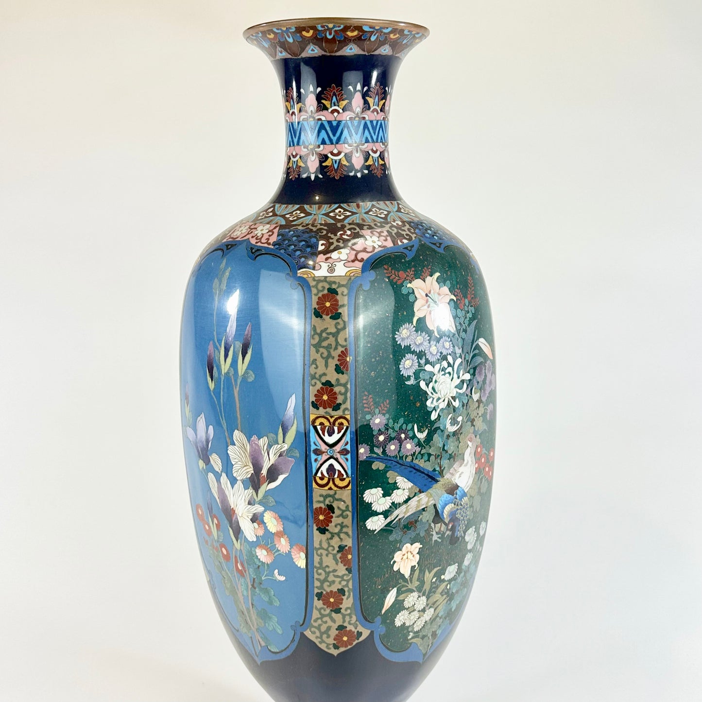 Very Rare Antique Japanese Meiji Era (late 1800's) Cloisonné Vase 24"