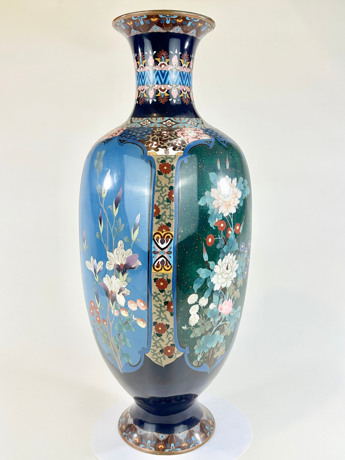 Very Rare Antique Japanese Meiji Era (late 1800's) Cloisonné Vase 24"