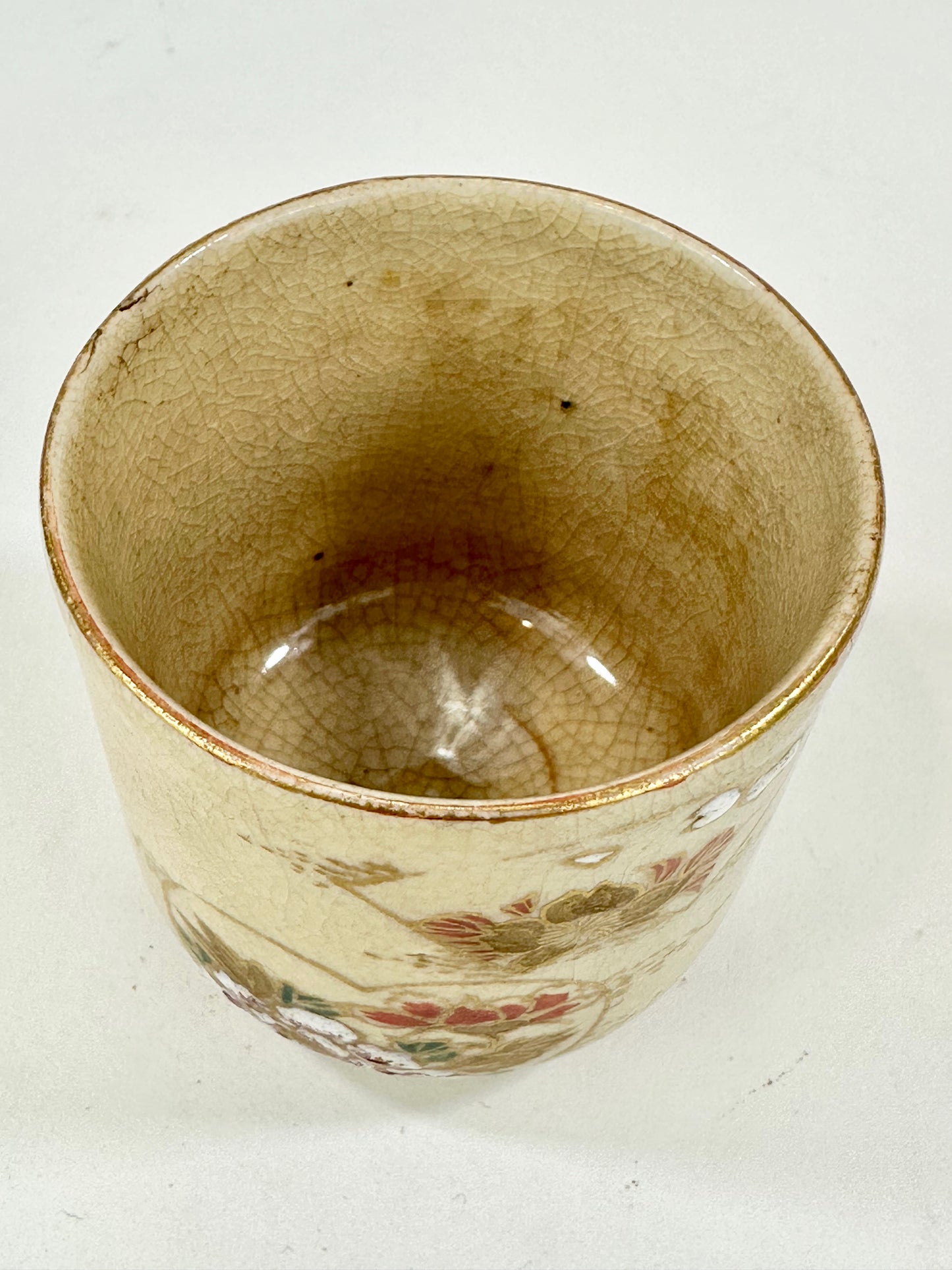 Vintage Japanese Taisho Era c.1920's Ceramic Sakazuki Sake Cup 2.25" Signed